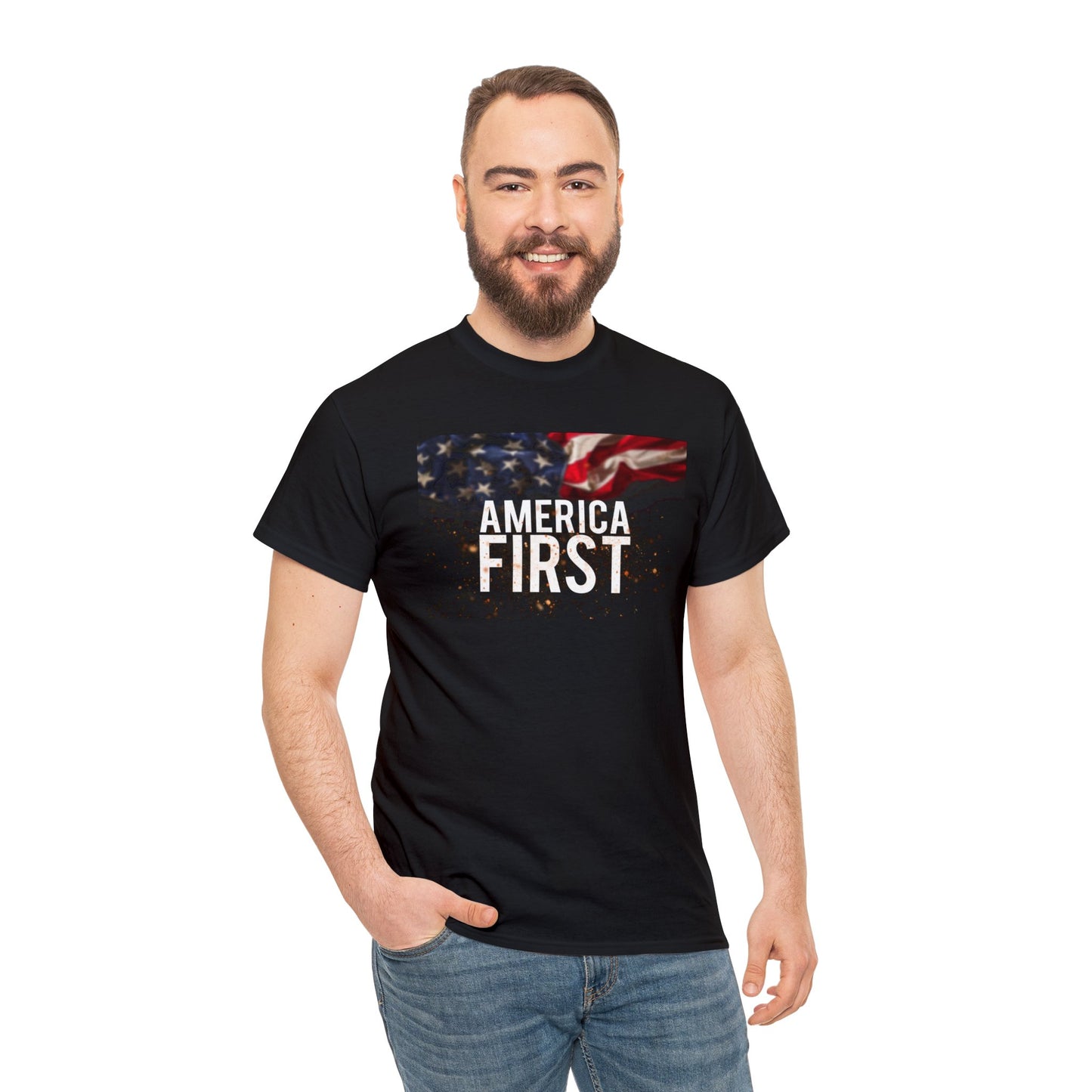 America First— Heavy Cotton Tee shirt