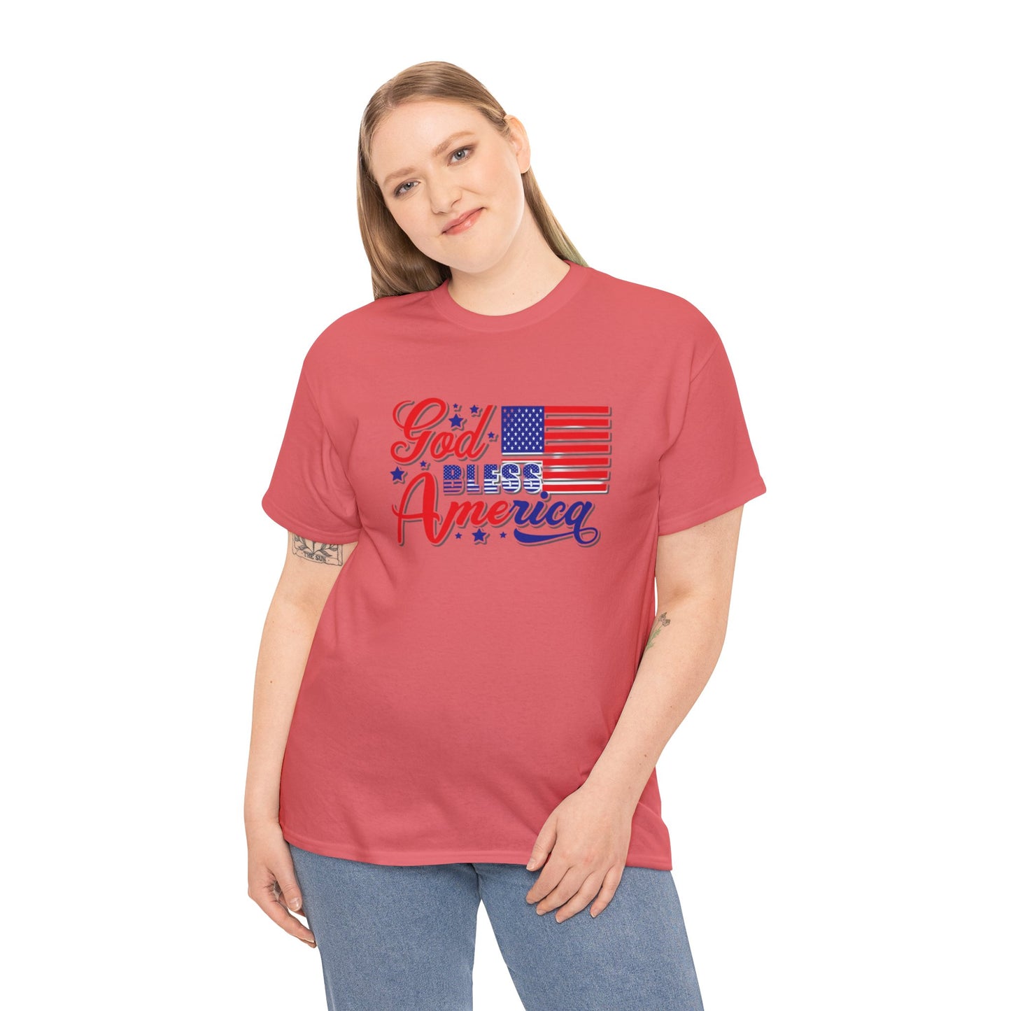 God bless America Heavy Cotton Tee shirt