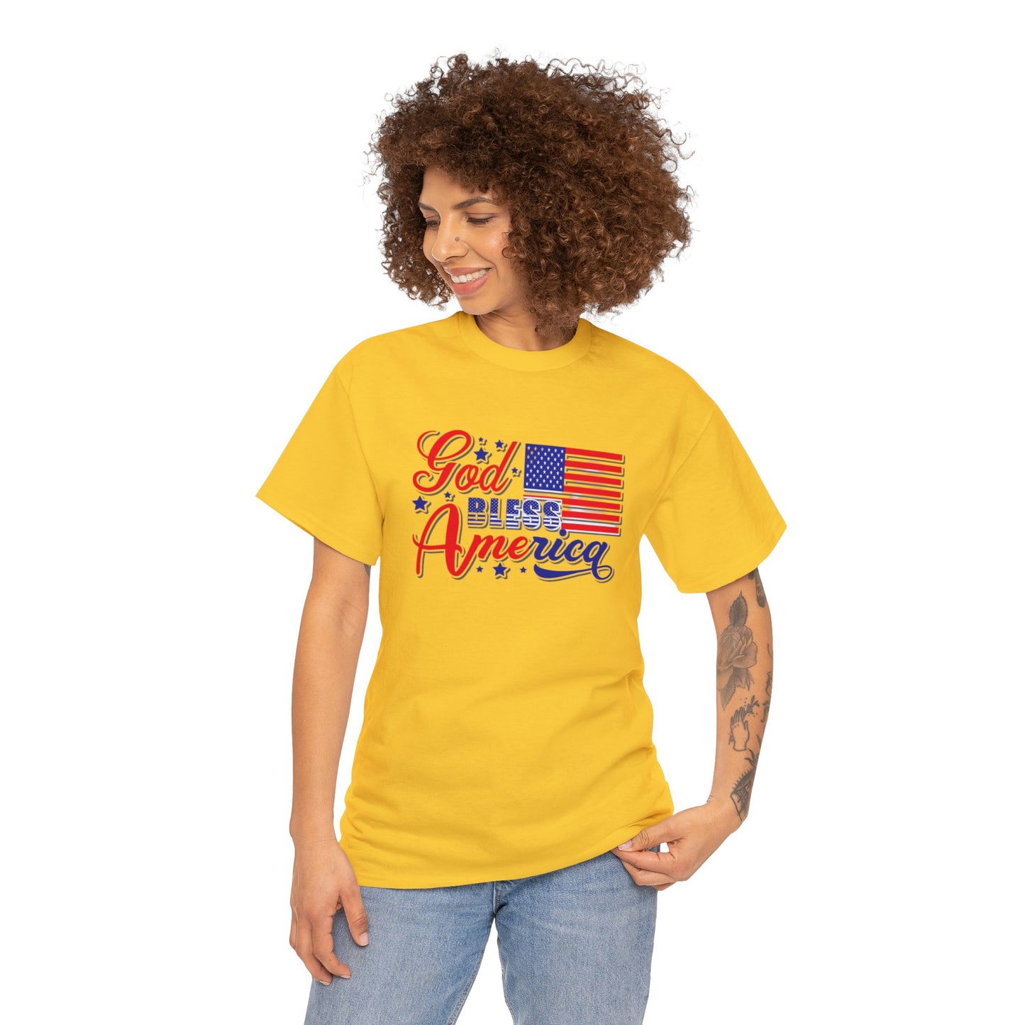 God bless America Heavy Cotton Tee shirt