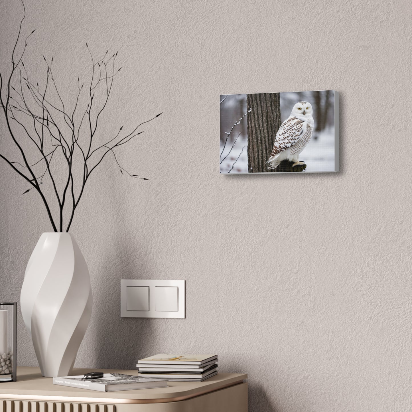 Snow owl Canvas Stretched, 1.5''