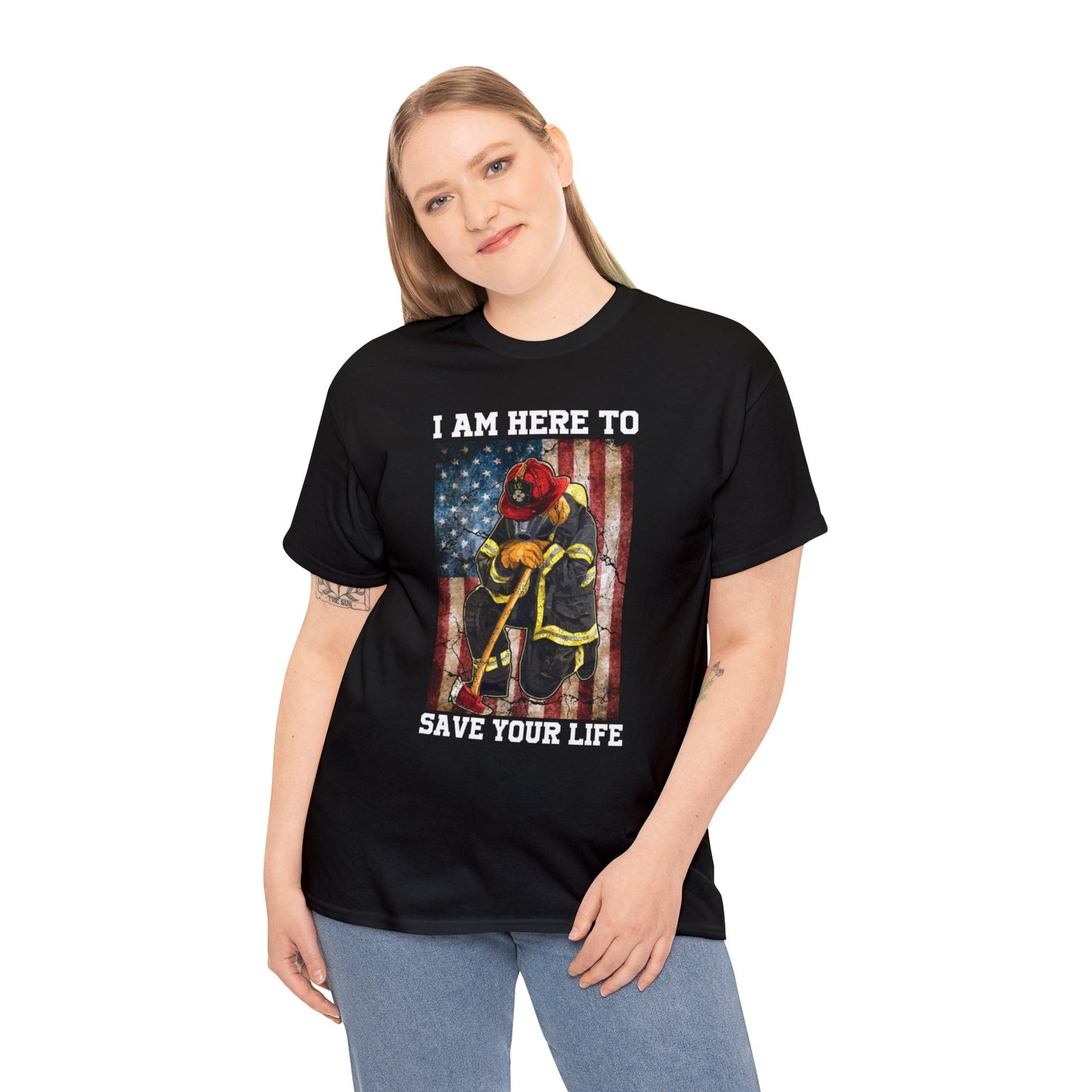 I’m here to save your life— firefighter-Unisex Heavy Cotton Tee
