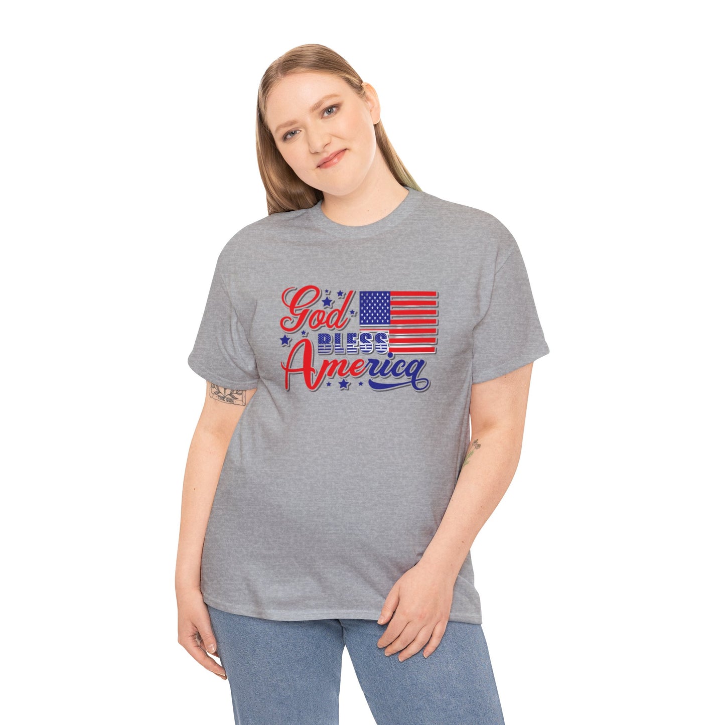 God bless America Heavy Cotton Tee shirt