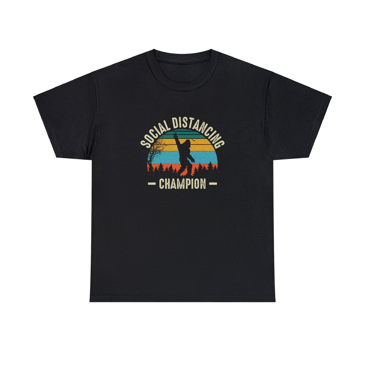 Bigfoot social distancing - Heavy Cotton Tee shirt