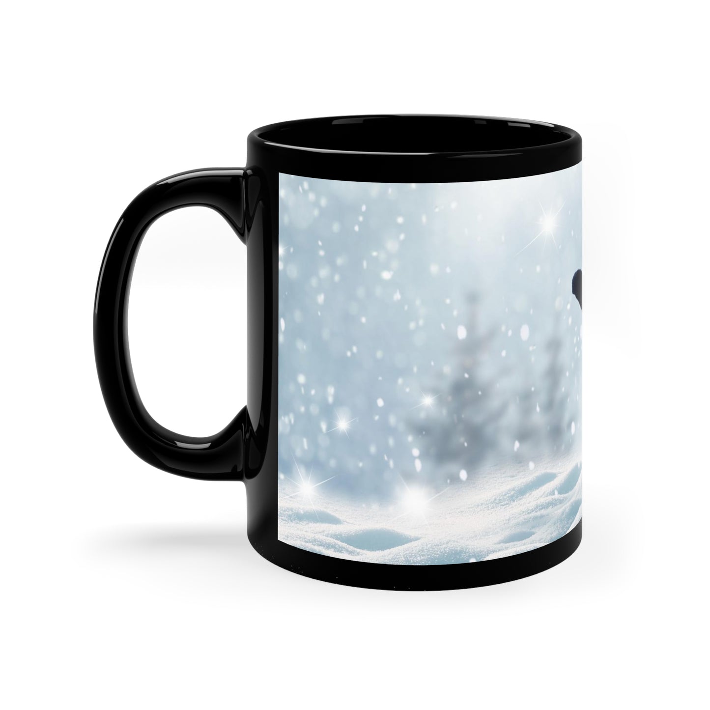 Snowman—11oz Black Mug