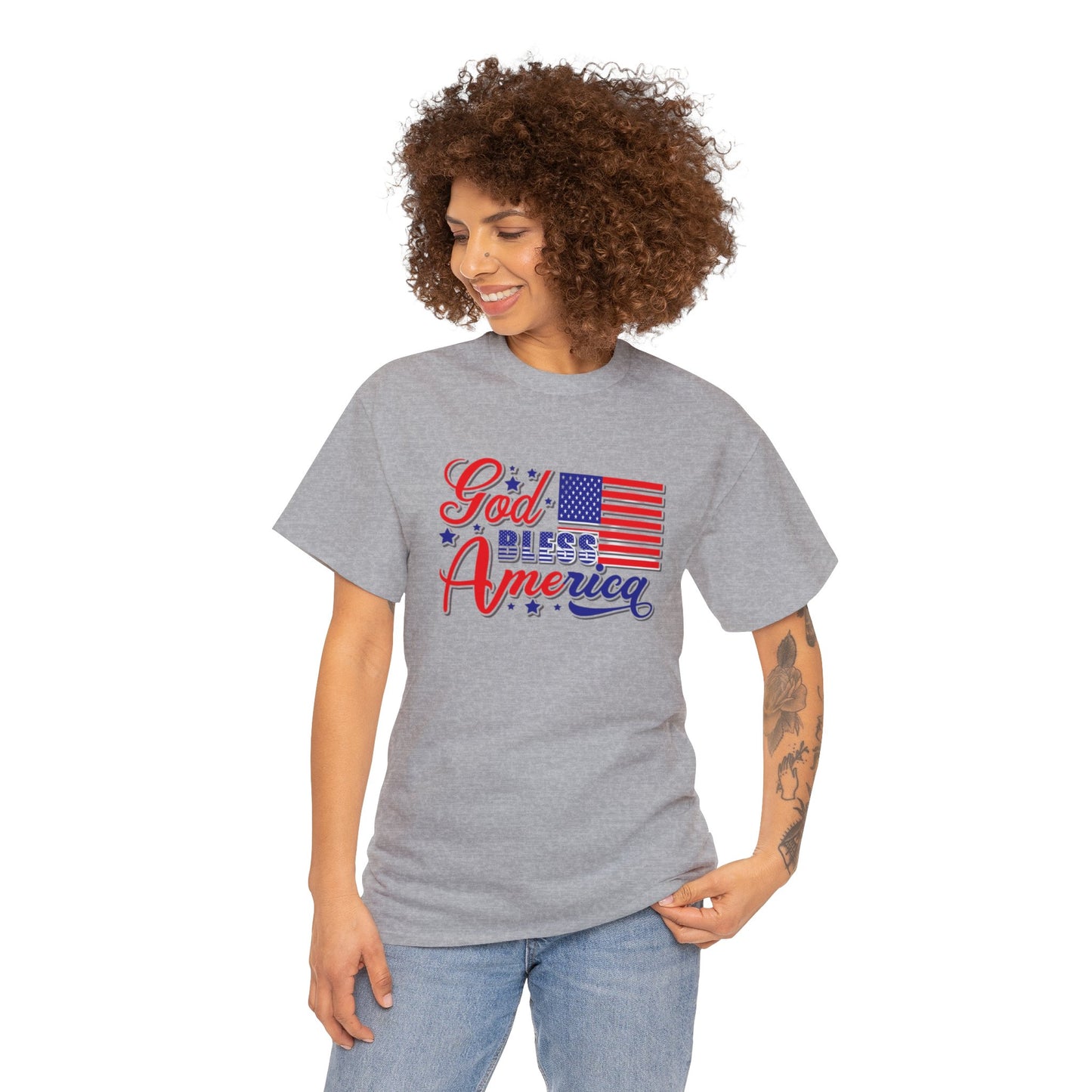 God bless America Heavy Cotton Tee shirt