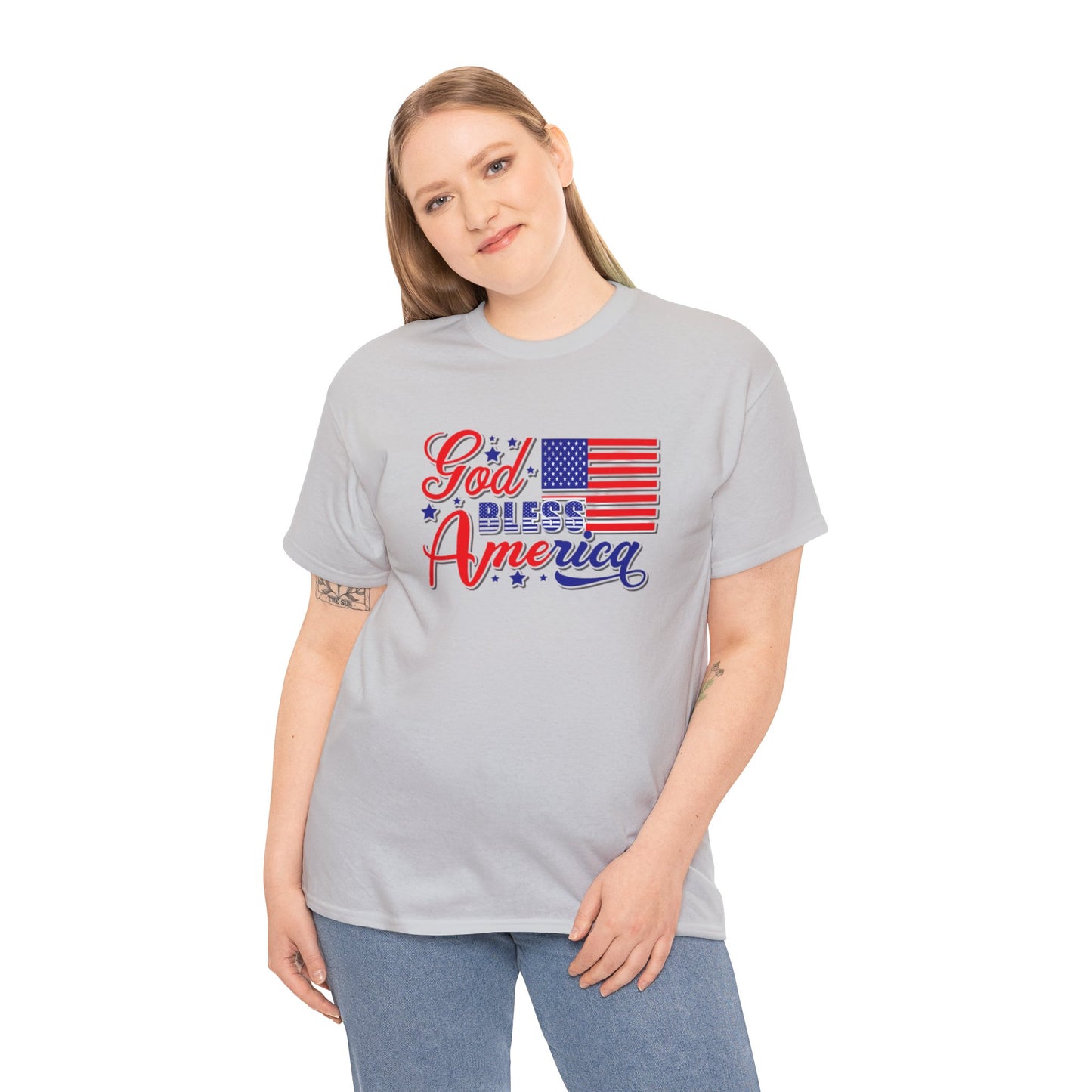 God bless America Heavy Cotton Tee shirt