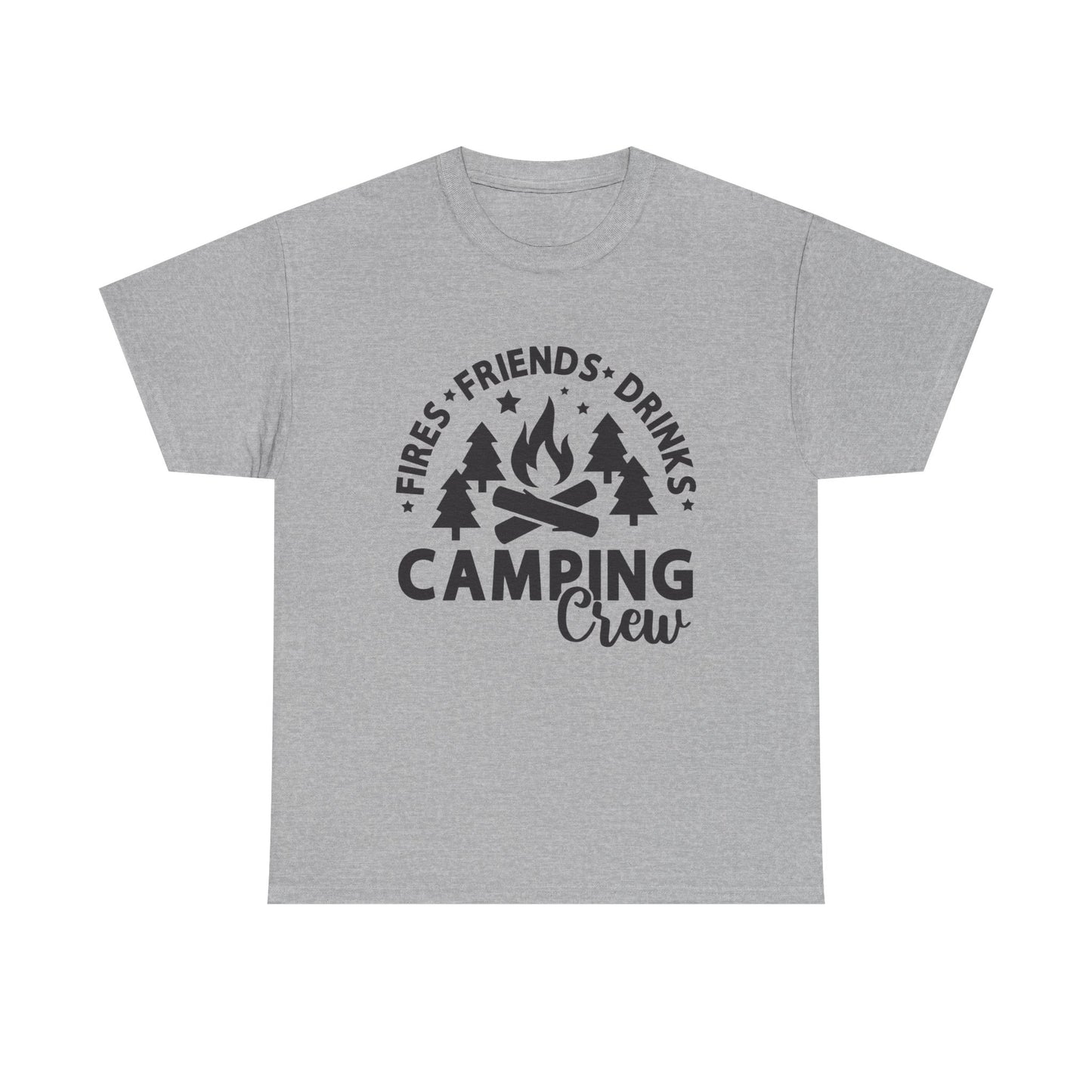 Camping Crew Unisex Heavy Cotton Tee - Perfect for Outdoor Adventures, Summer BBQs, Family Gatherings, Hiking Trips, and Campfire Nights