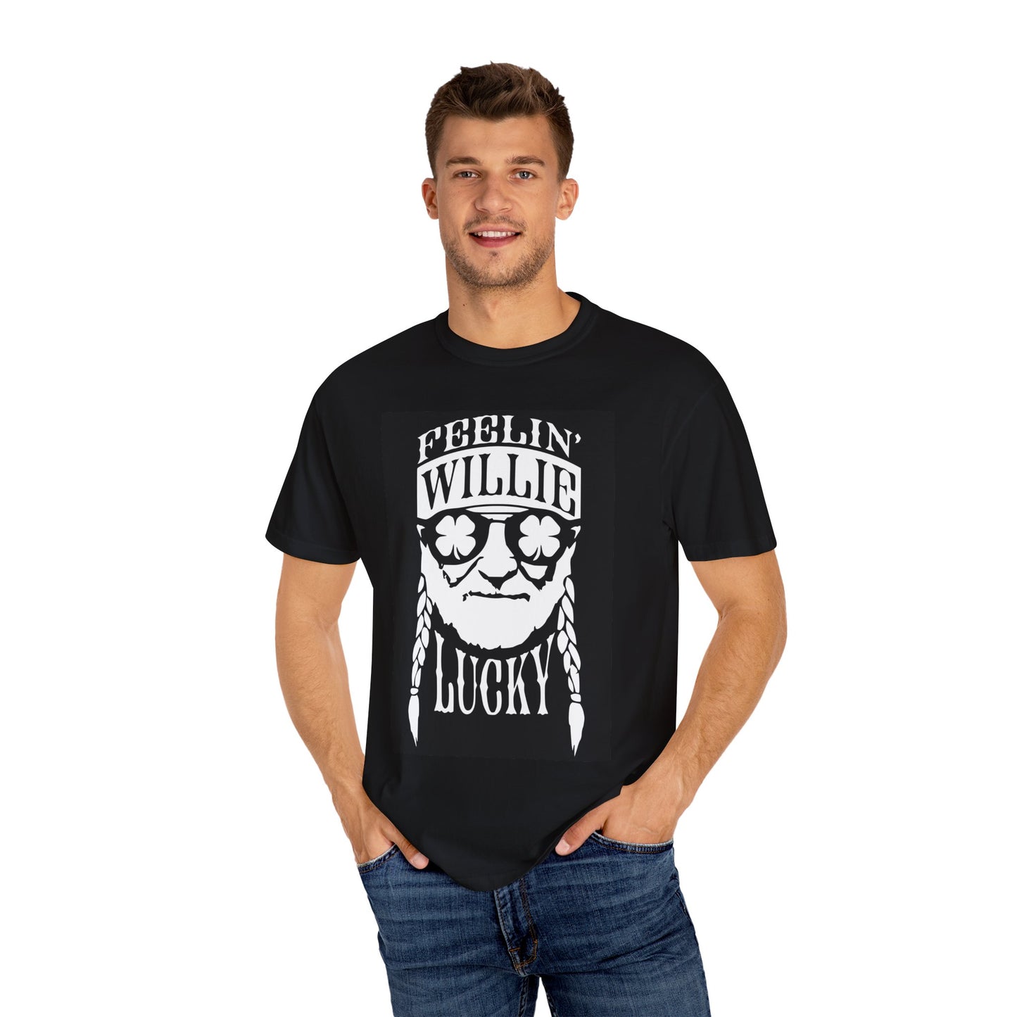 Lucky Feelin' Willie Unisex Garment-Dyed T-Shirt
