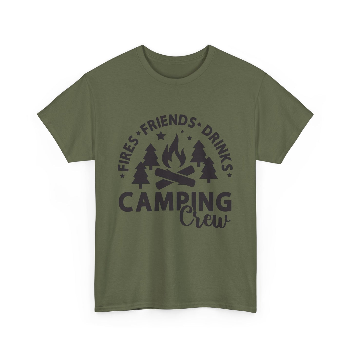 Camping Crew Unisex Heavy Cotton Tee - Perfect for Outdoor Adventures, Summer BBQs, Family Gatherings, Hiking Trips, and Campfire Nights