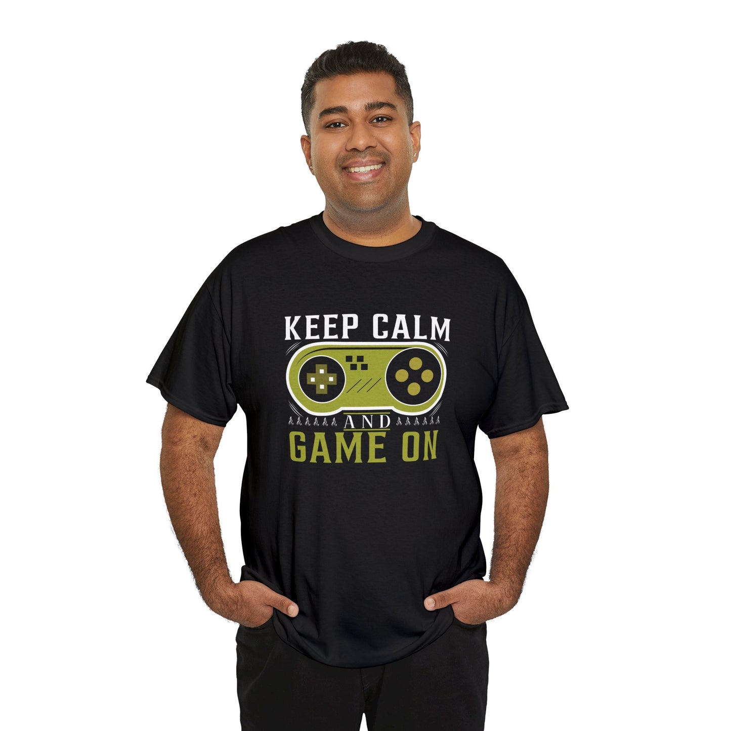 Keep calm and game on- Heavy Cotton Tee Shirt