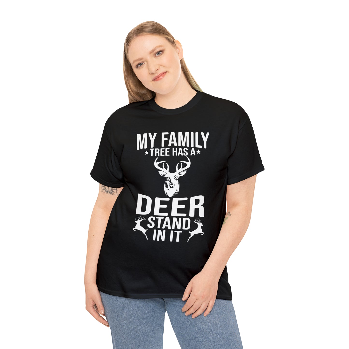 My family tree has a deer stand- Heavy Cotton Tee