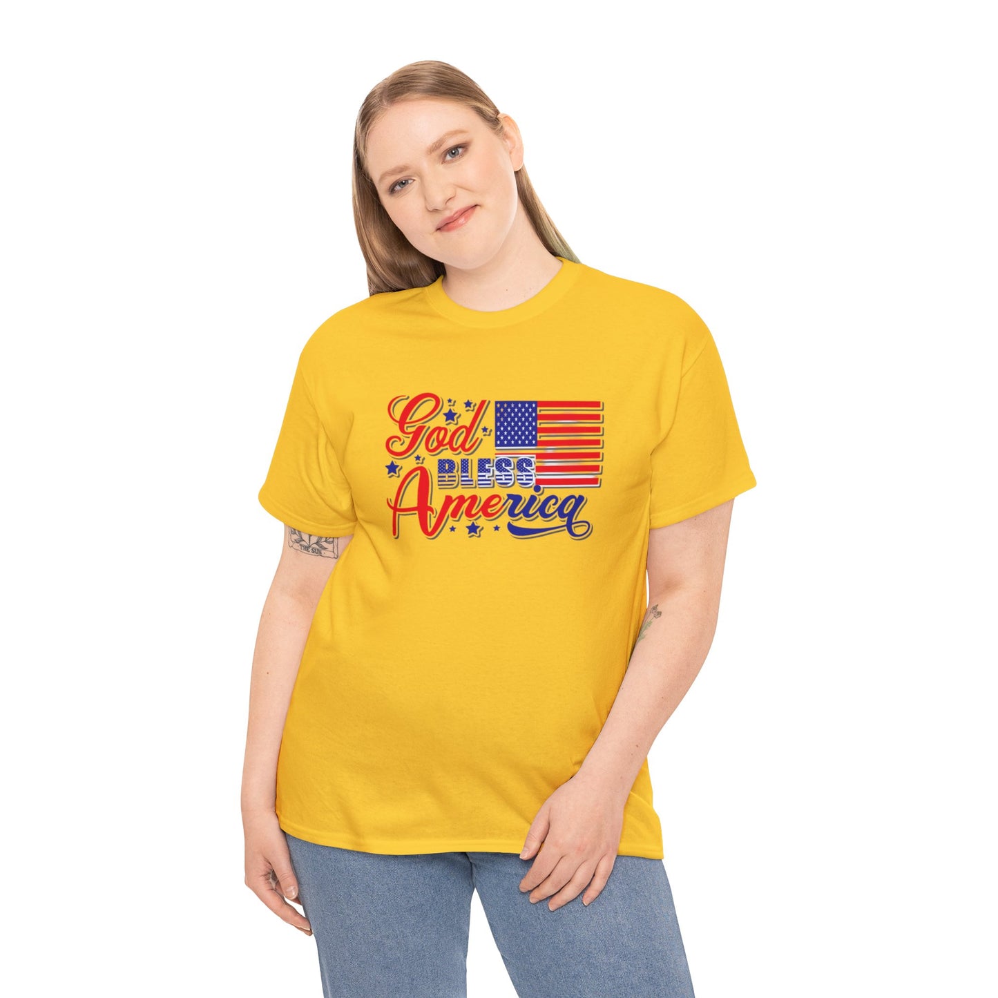 God bless America Heavy Cotton Tee shirt