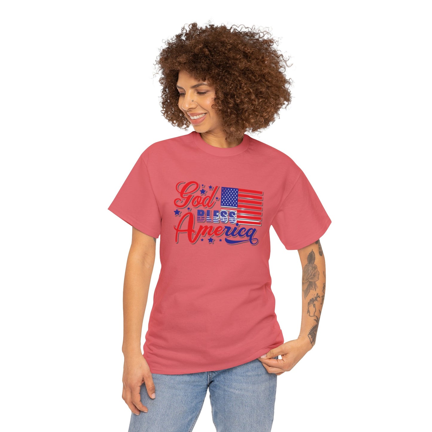 God bless America Heavy Cotton Tee shirt