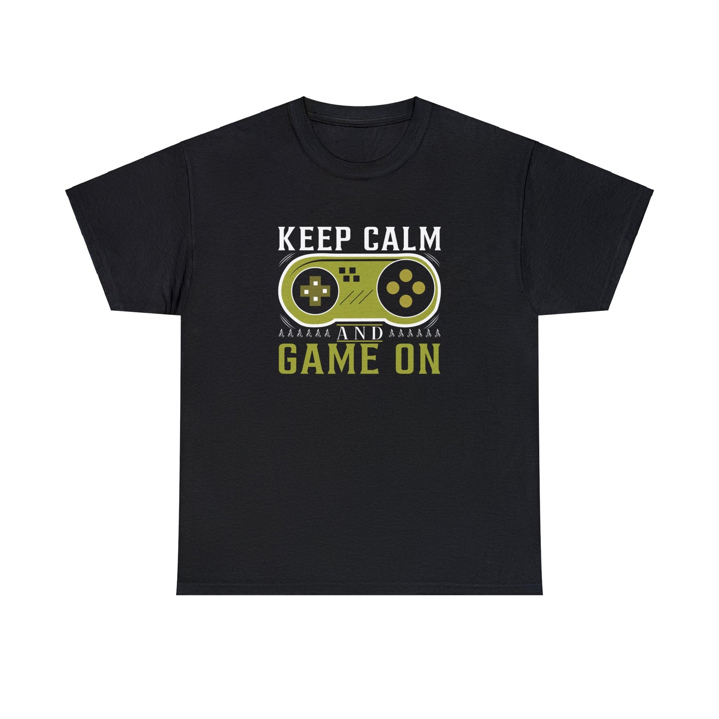 Keep calm and game on- Heavy Cotton Tee Shirt