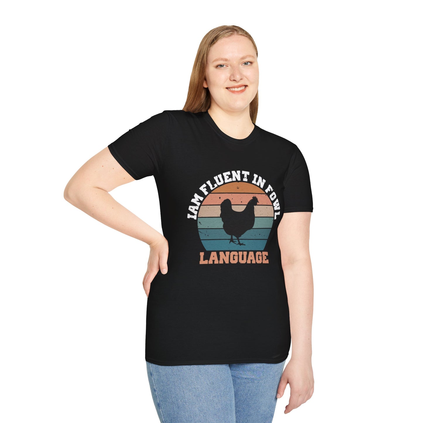 Fluent in fowl language- Softstyle T-Shirt