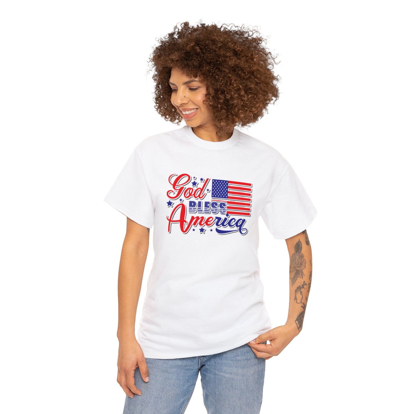 God bless America Heavy Cotton Tee shirt