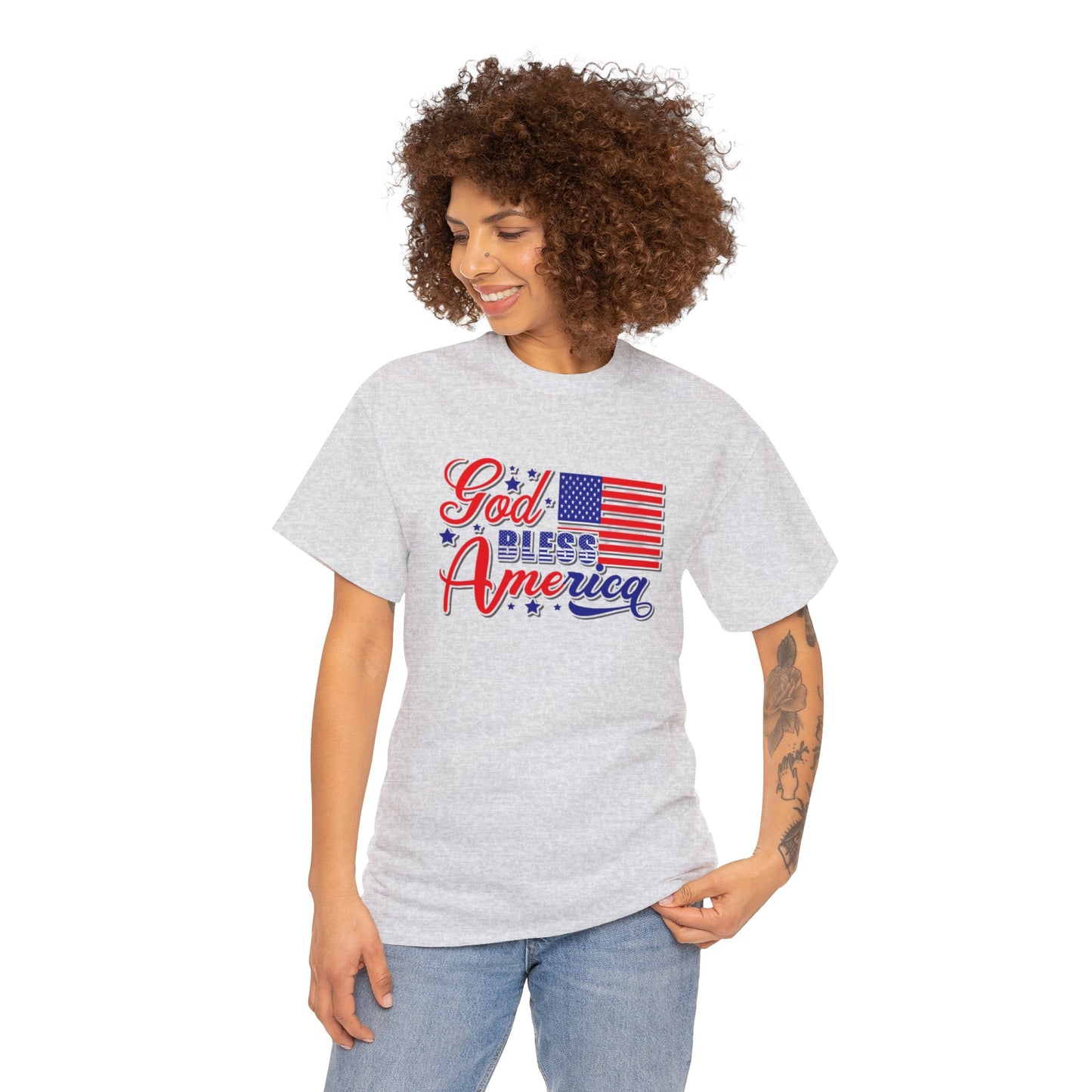 God bless America Heavy Cotton Tee shirt