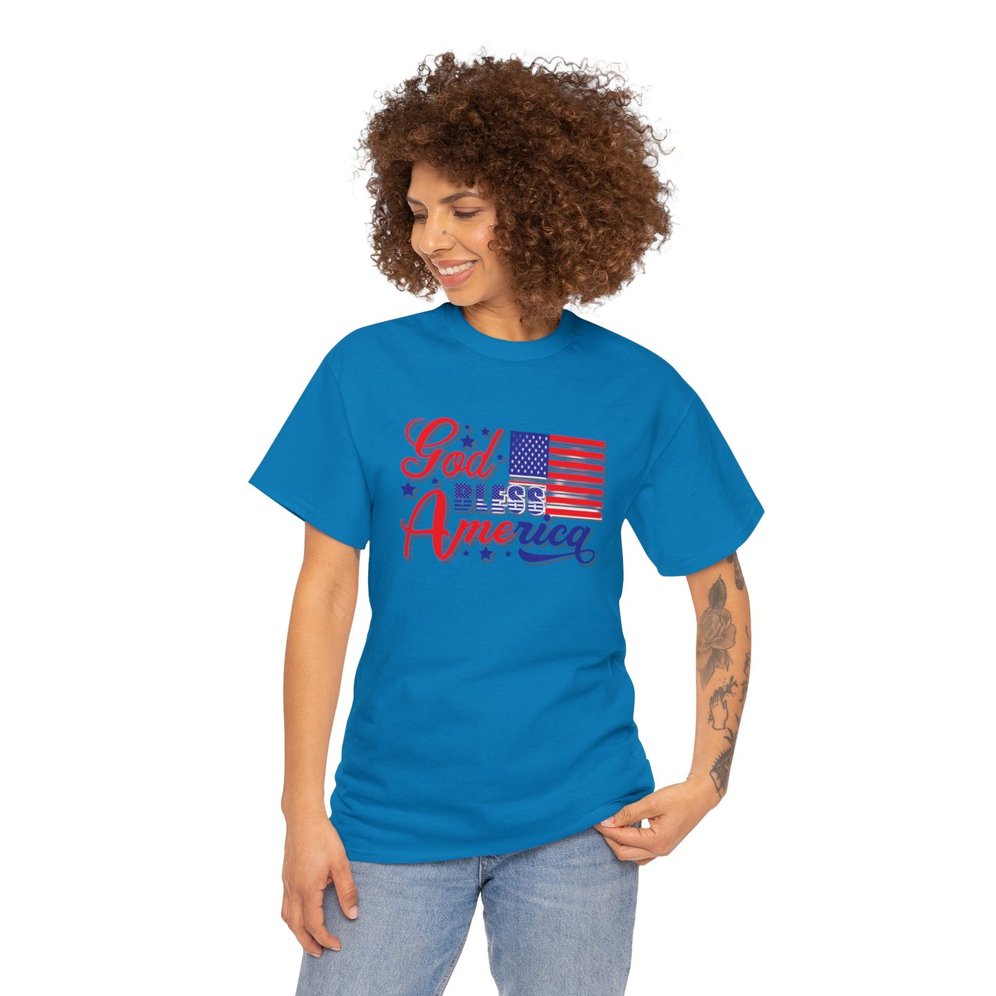 God bless America Heavy Cotton Tee shirt