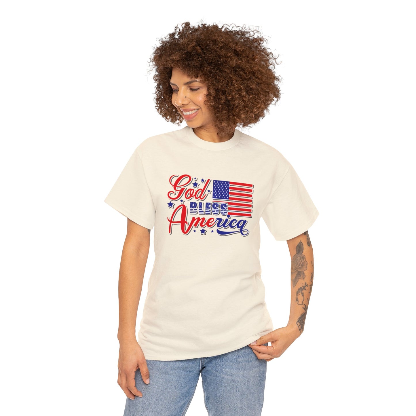 God bless America Heavy Cotton Tee shirt