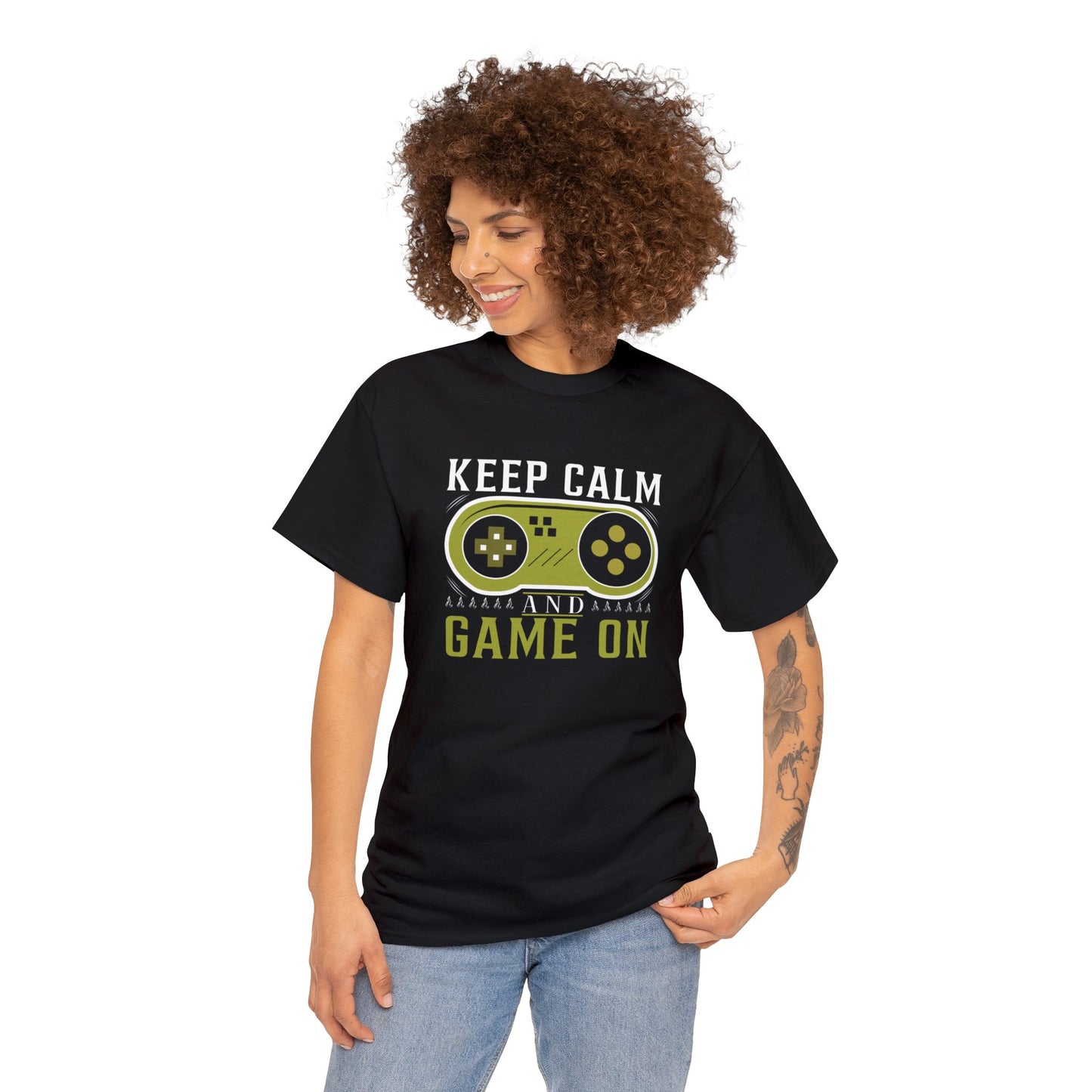 Keep calm and game on- Heavy Cotton Tee Shirt