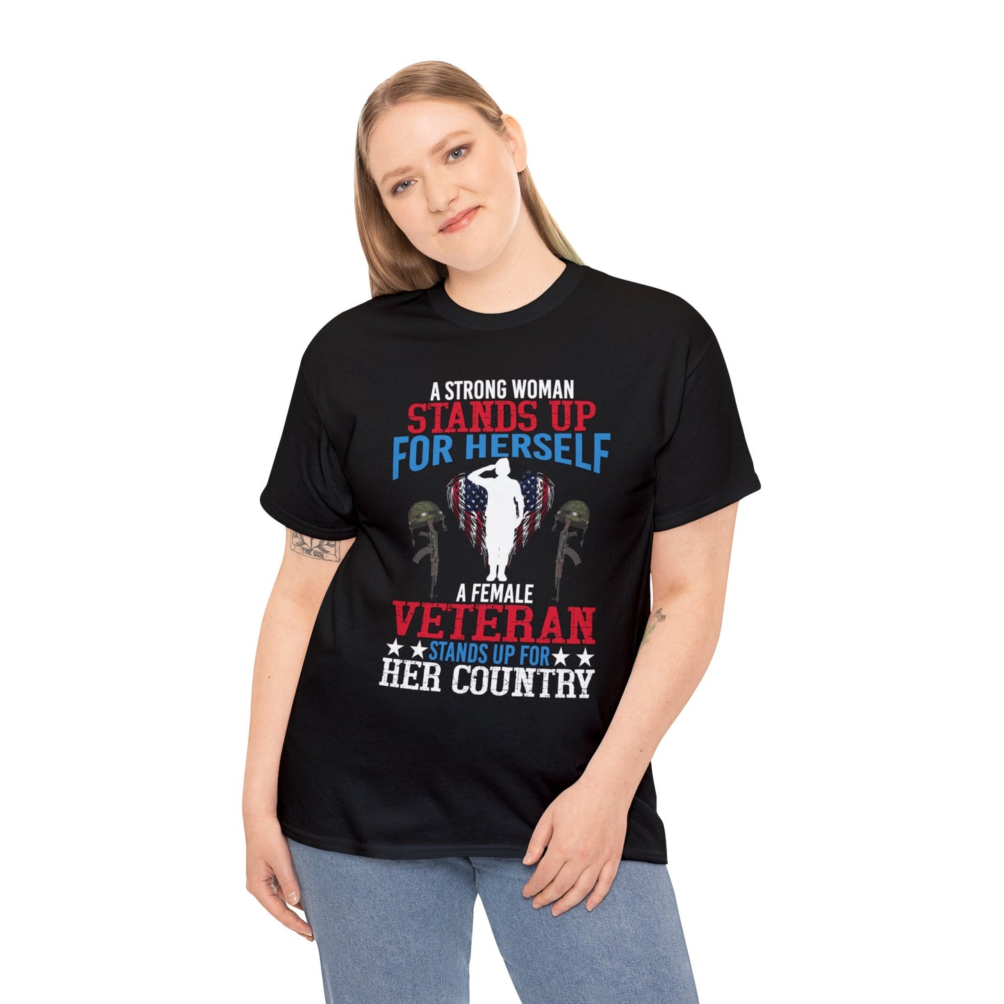 Female veteran- Heavy Cotton Tee Shirt