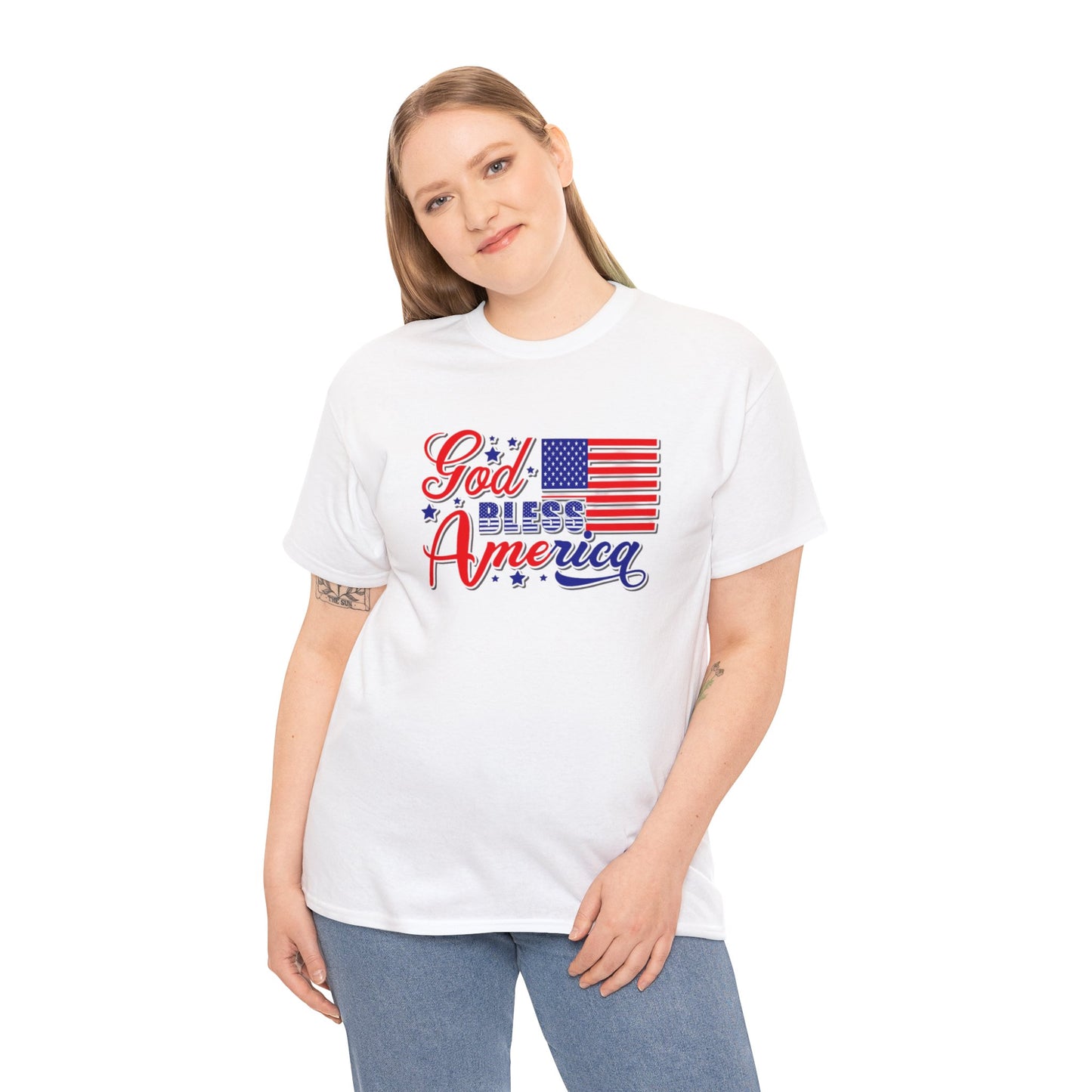 God bless America Heavy Cotton Tee shirt