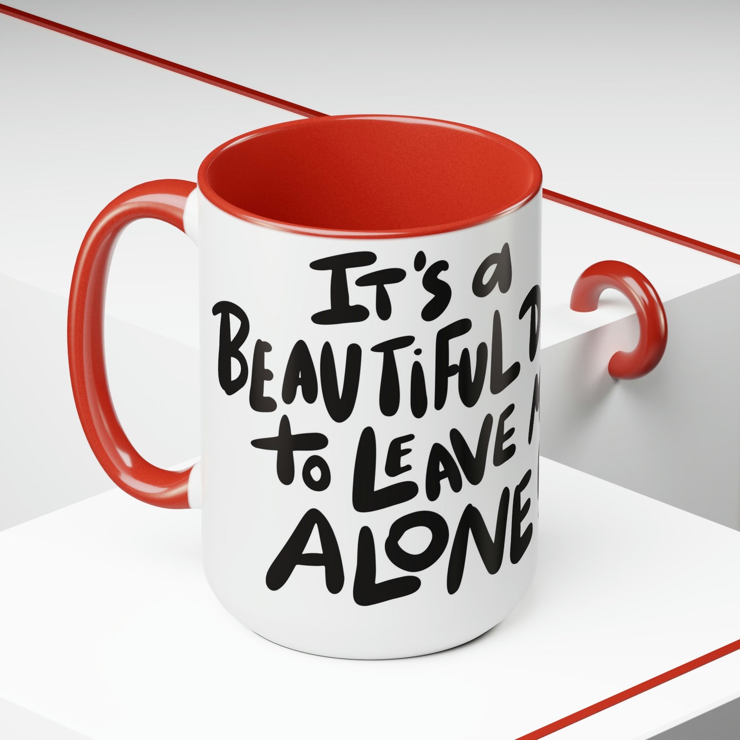 Leave me alone -Two-Tone Coffee Mugs, 15oz