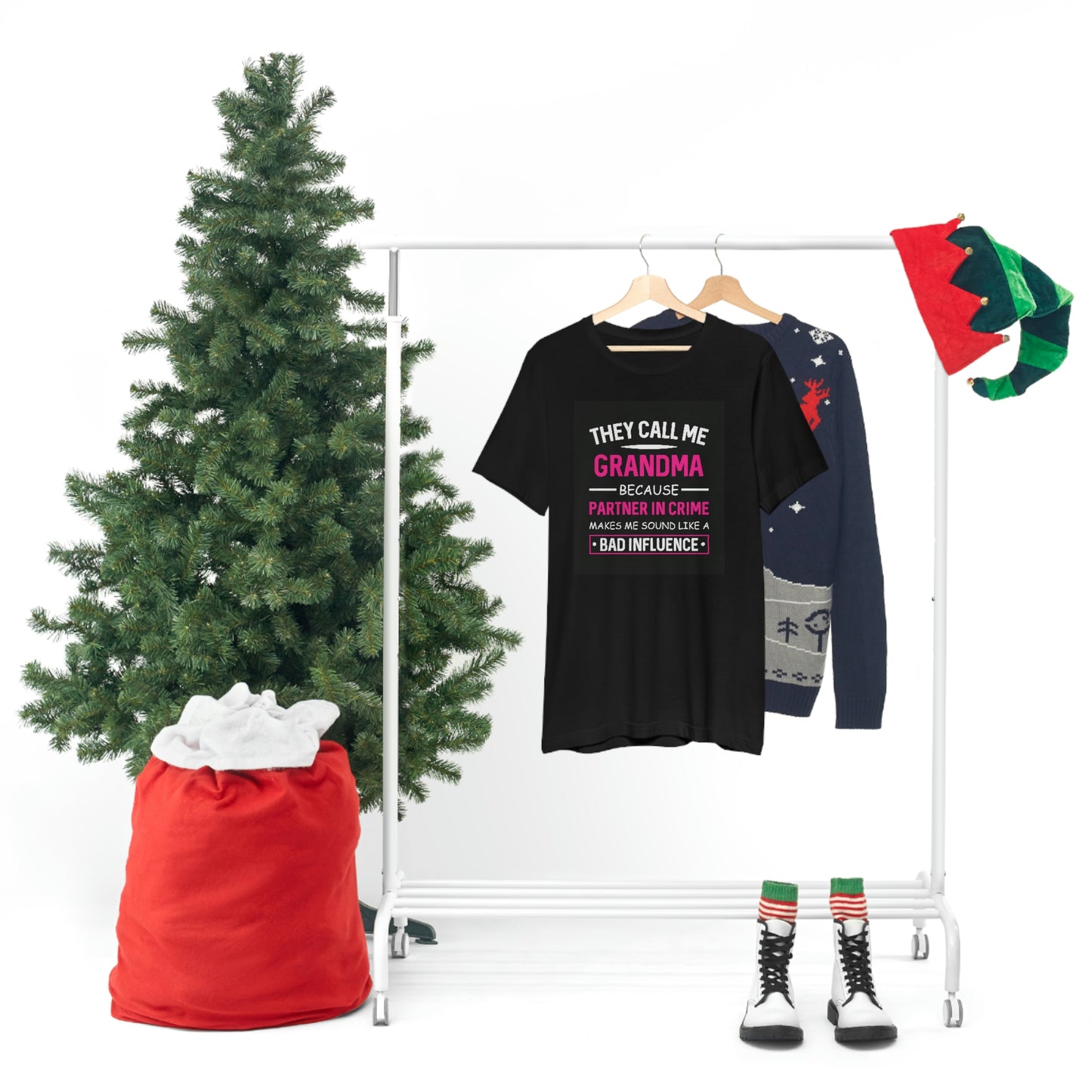 Grandma bad influence-Unisex Jersey Short Sleeve Tee