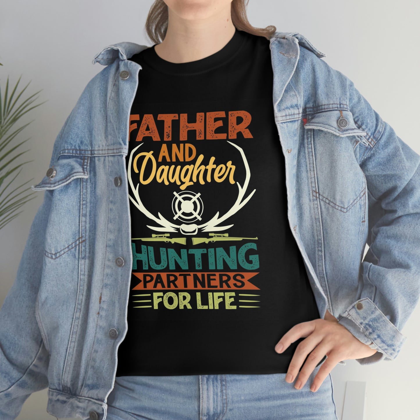 Father and daughter hunt partners- Unisex Heavy Cotton Tee