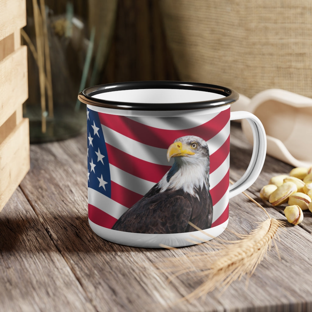 Eagle + flag- Enamel Camp Cup