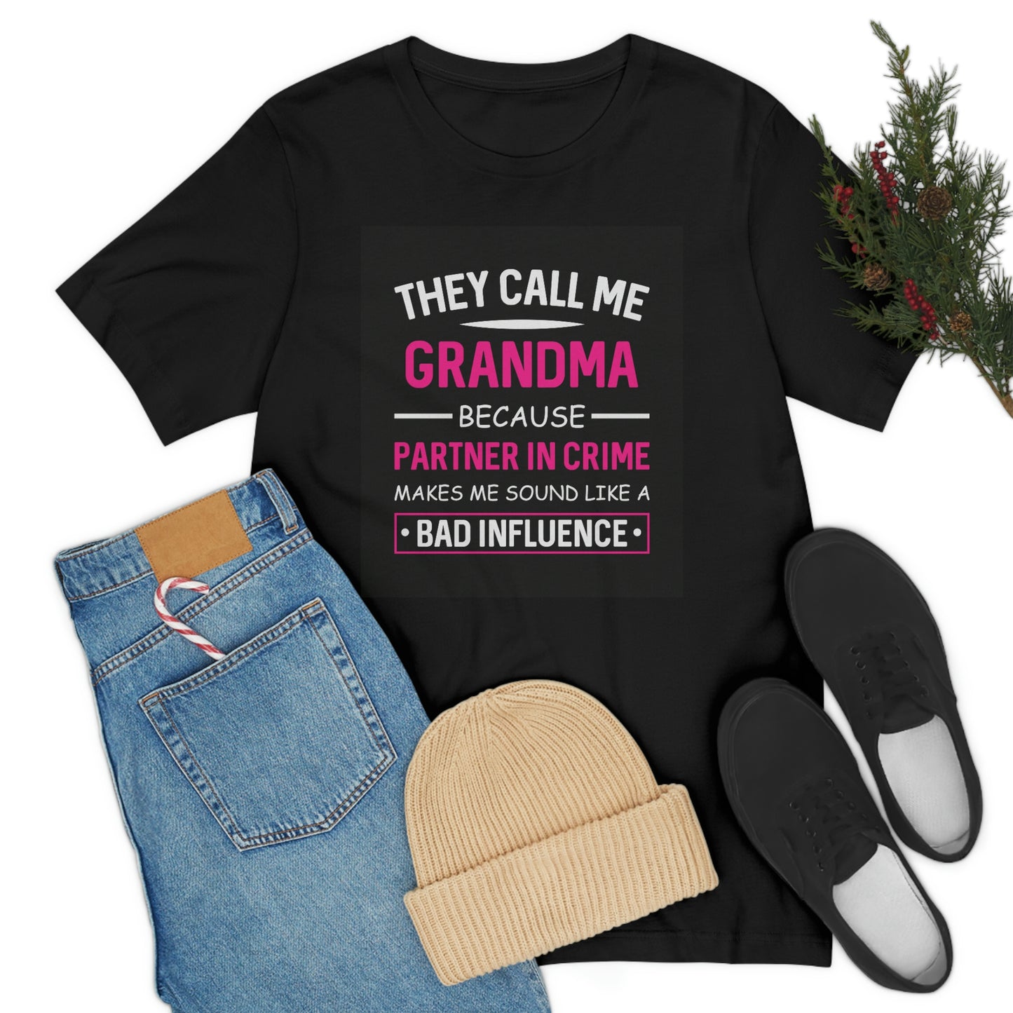 Grandma bad influence-Unisex Jersey Short Sleeve Tee