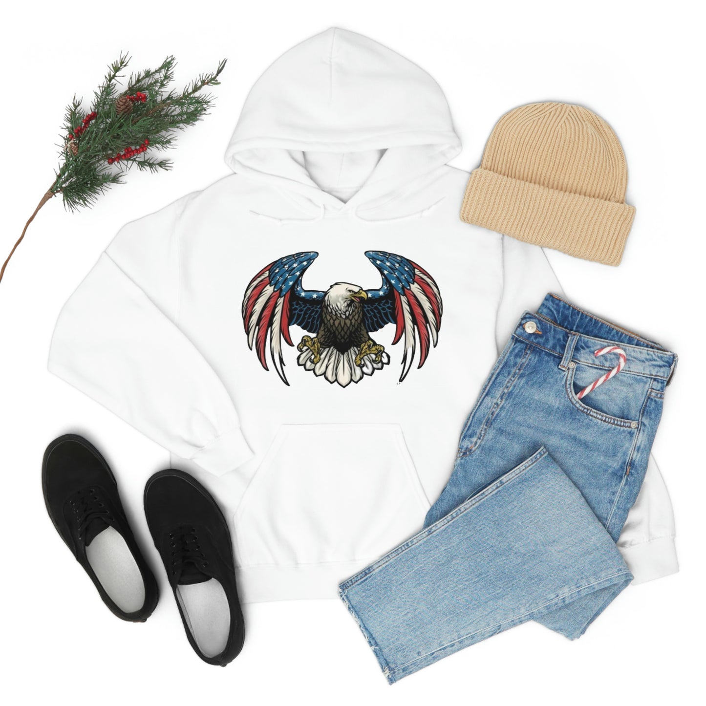 USA Eagle- Heavy Blend™ Hooded Sweatshirt