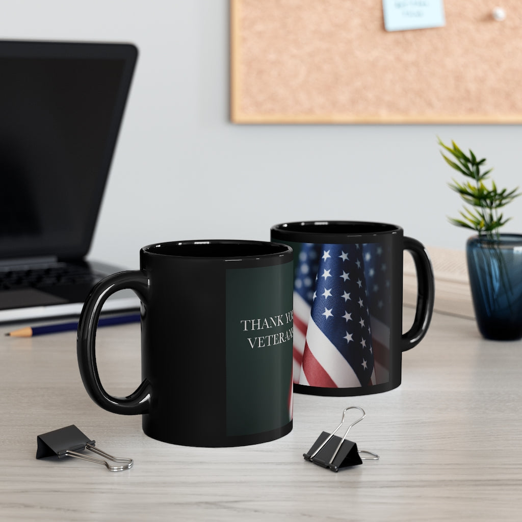 Veteran 11oz Black coffee Mug