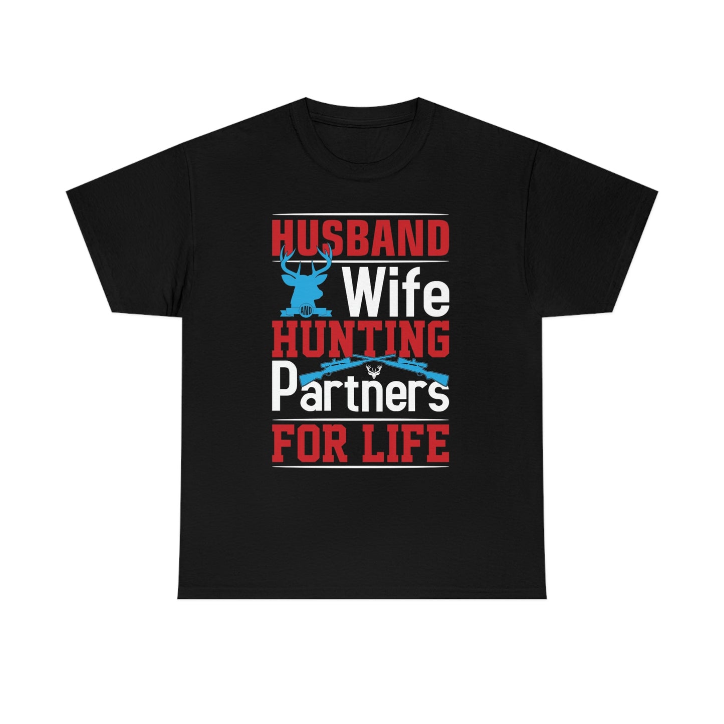 Husband and wife hunting partner- Unisex Heavy Cotton Tee