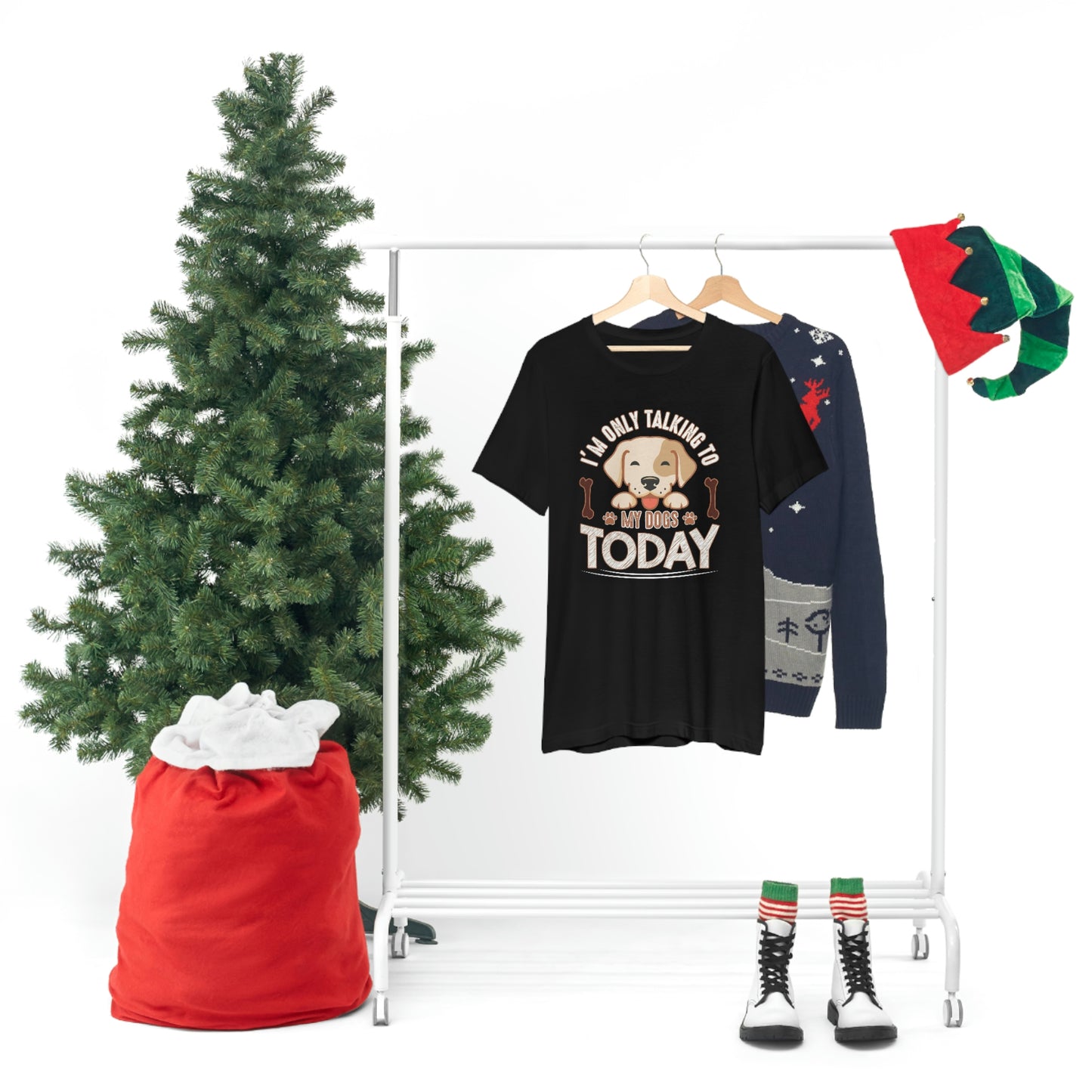 Only talking to dog- Jersey Short Sleeve Tee