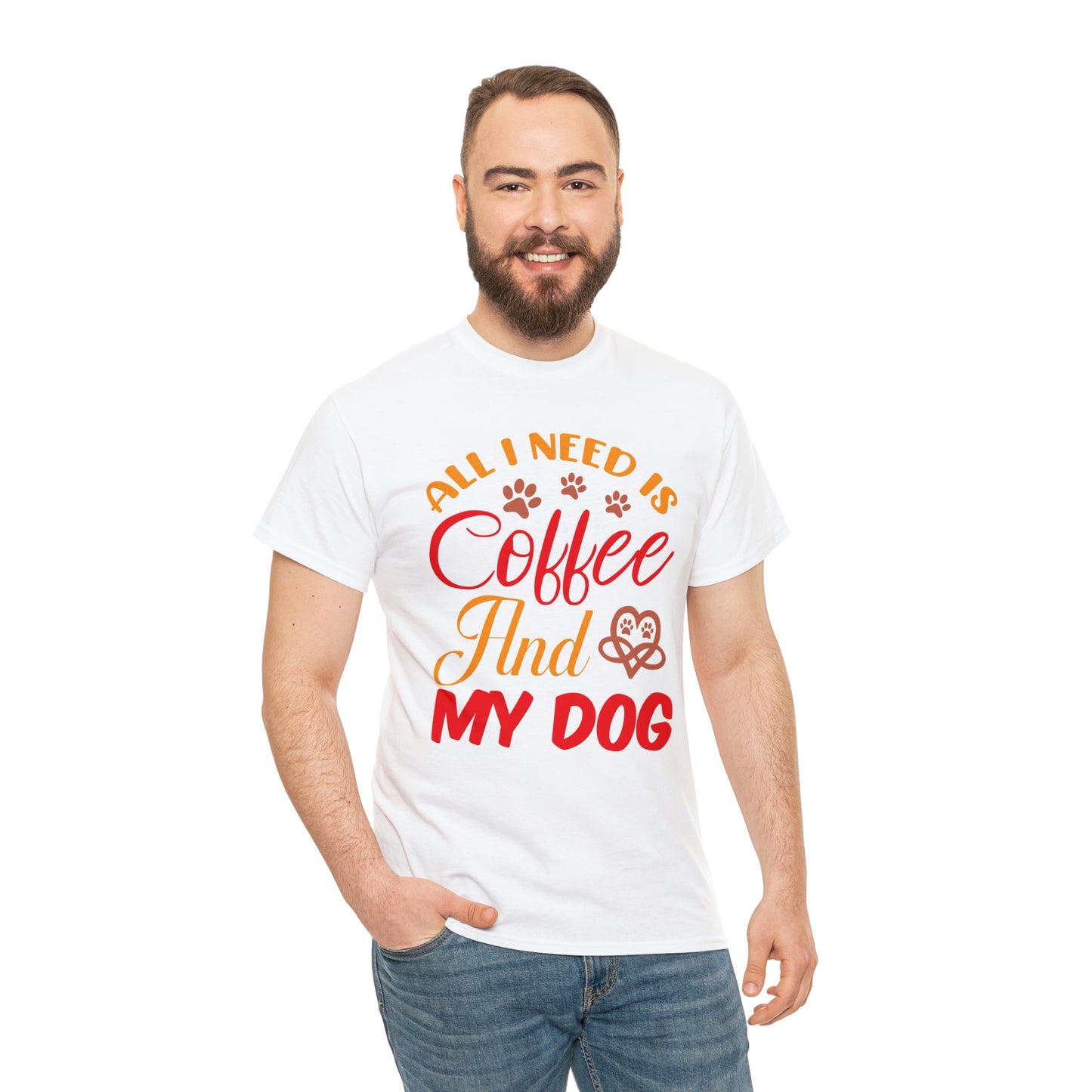 Need coffee and my dog- Heavy Cotton Tee