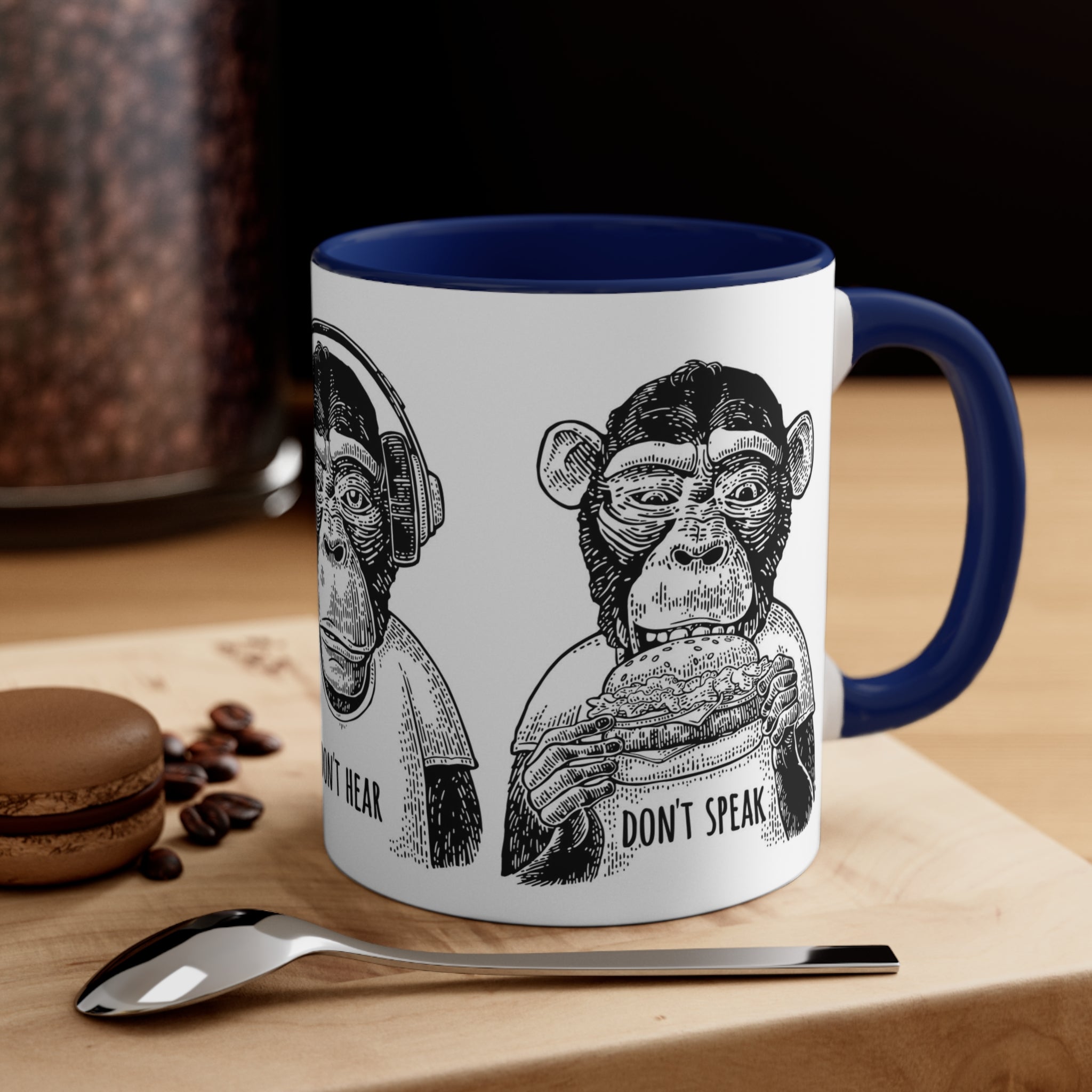 Don’t see hear or speak— Accent Coffee Mug, 11oz