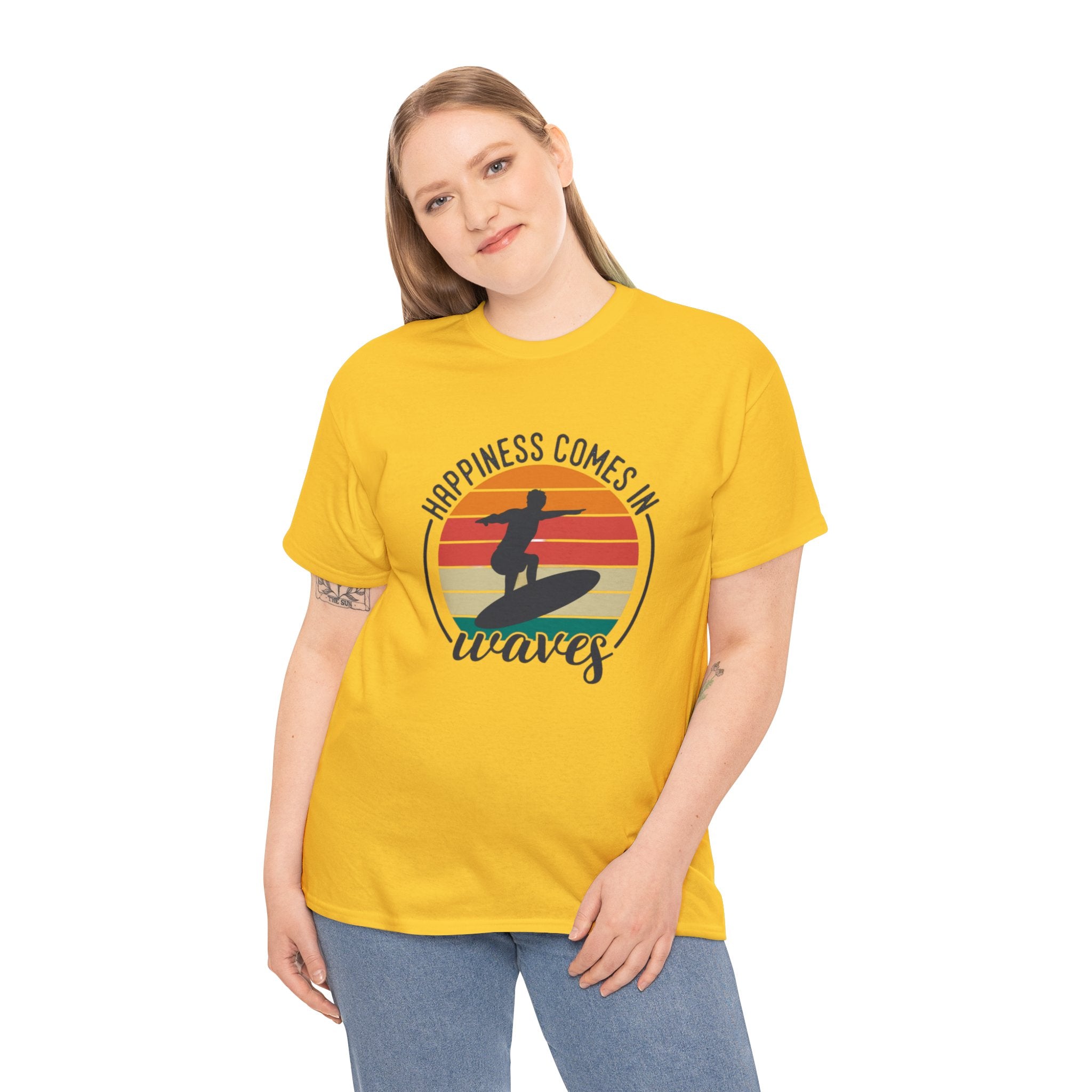 Happiness comes in waves- Heavy Cotton Tee