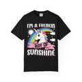 Playful Unicorn T-Shirt - "I'm a Freakin Ray of Sunshine"