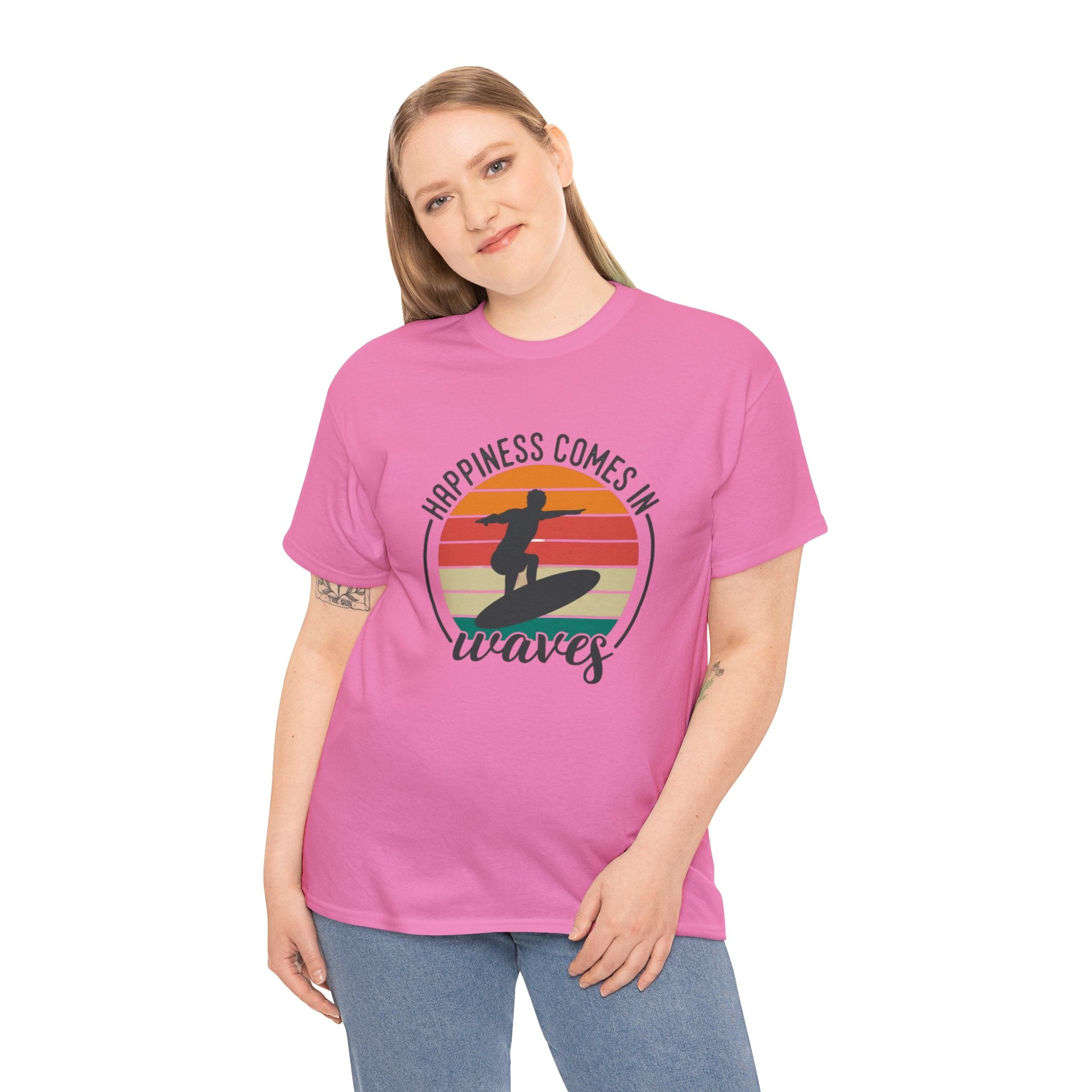 Happiness comes in waves- Heavy Cotton Tee