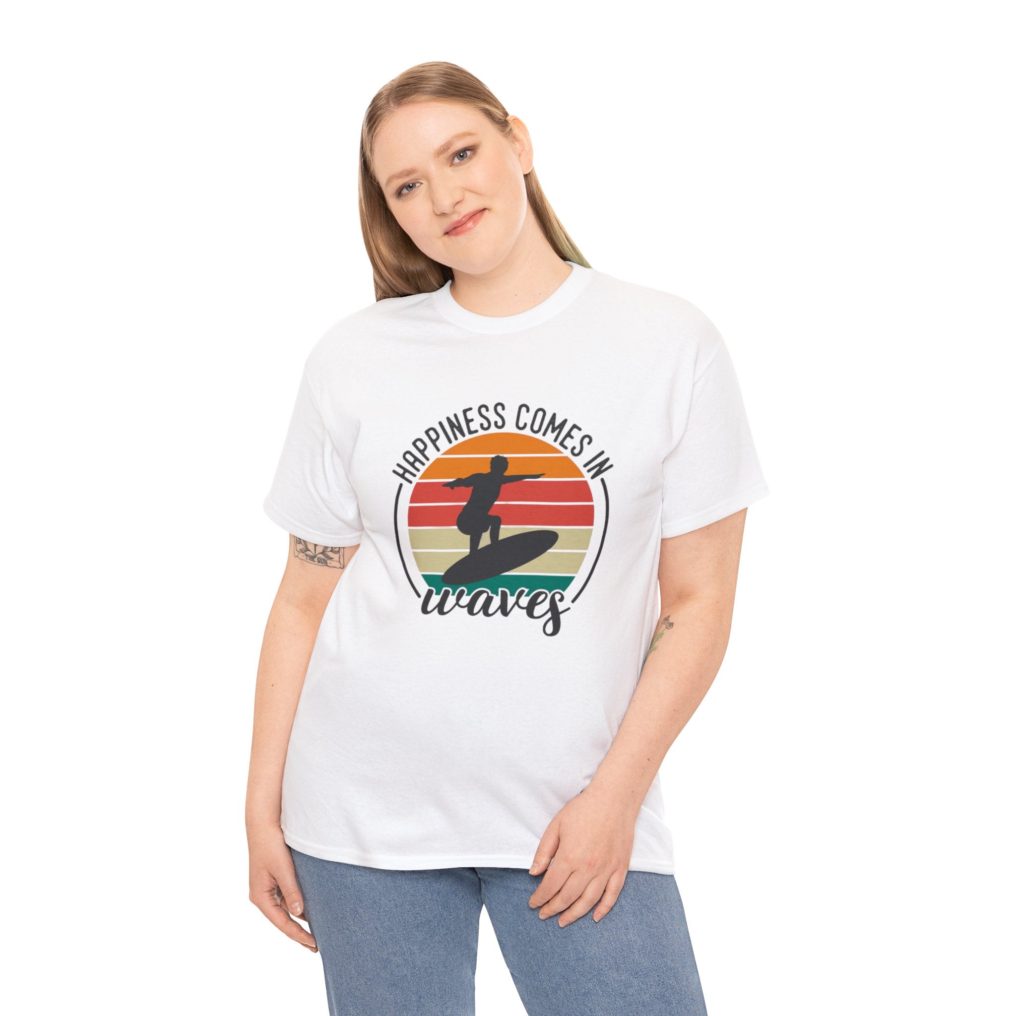 Happiness comes in waves- Heavy Cotton Tee