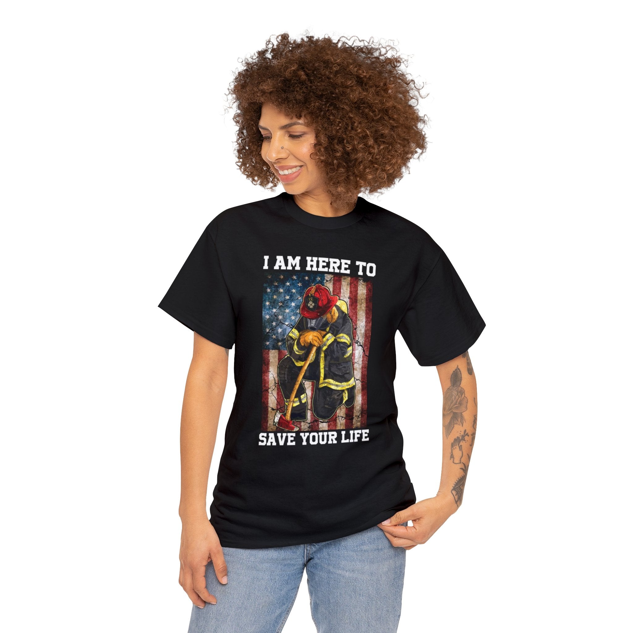 I’m here to save your life— firefighter-Unisex Heavy Cotton Tee