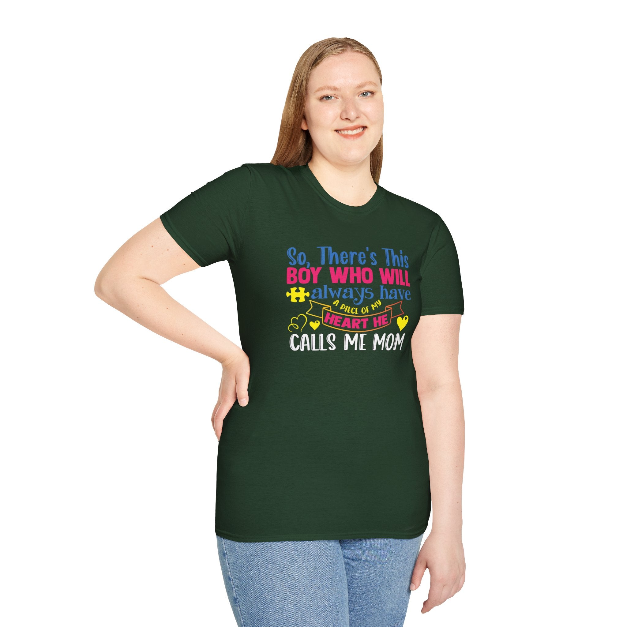 Autism mom- Softstyle T-Shirt