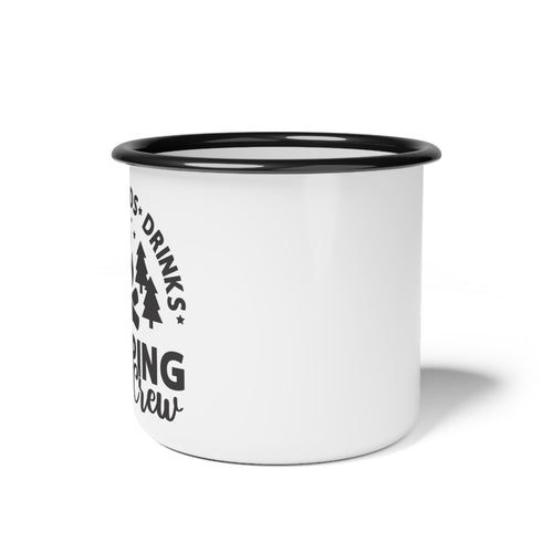 Camping Crew Enamel Camp Cup, Outdoor Adventure Mug, Fireside Drinkware, Camping Gifts, Friends Gathering Cup