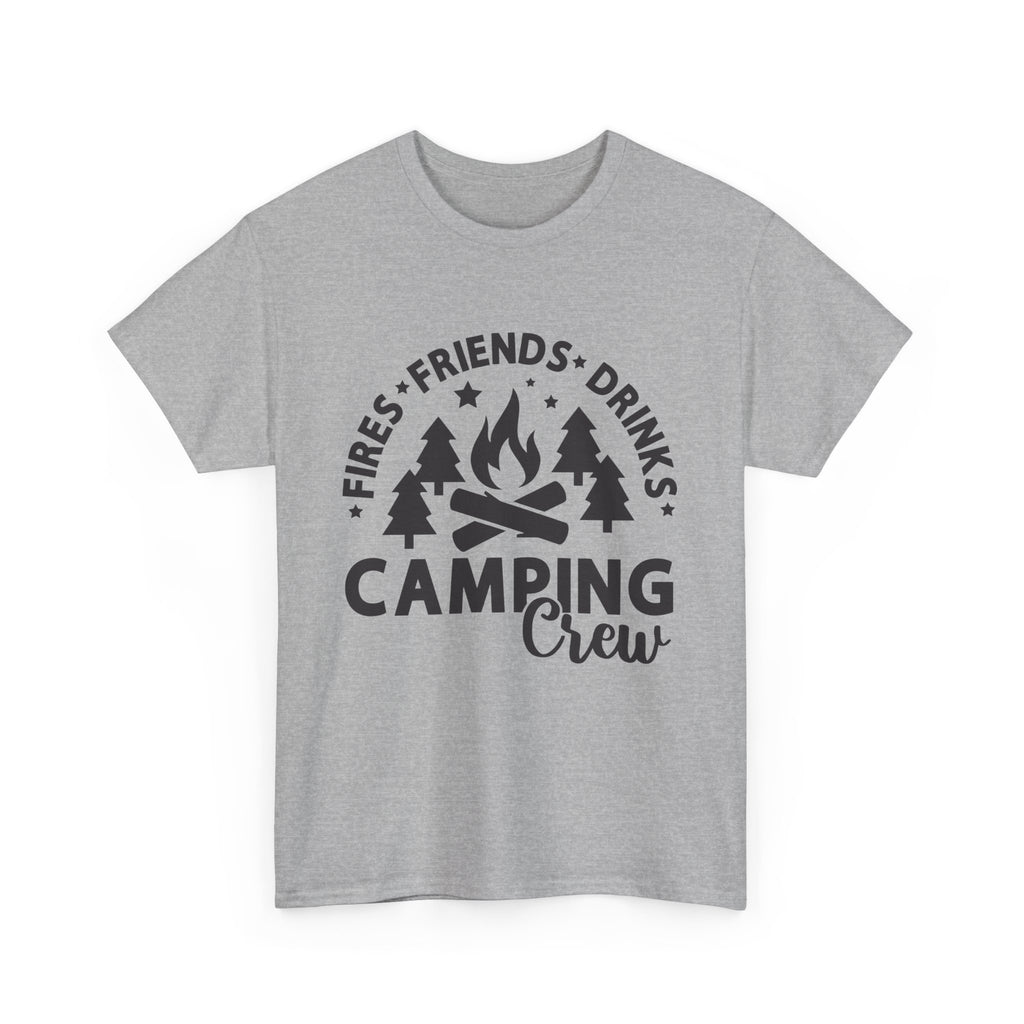 Camping Crew Unisex Heavy Cotton Tee - Perfect for Outdoor Adventures, Summer BBQs, Family Gatherings, Hiking Trips, and Campfire Nights