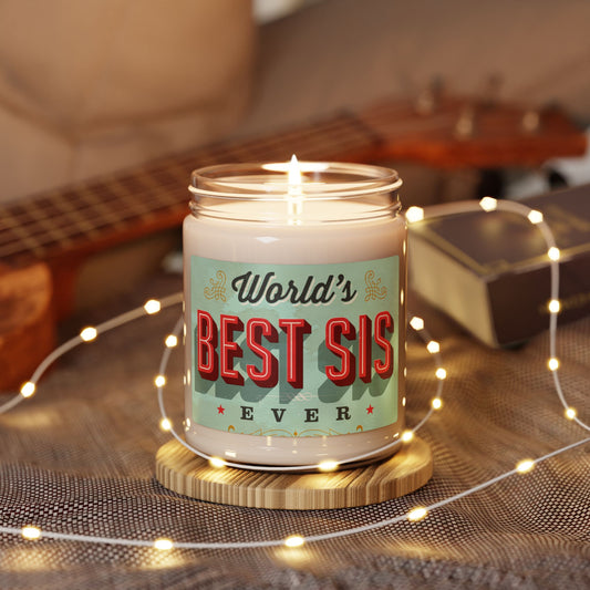 World’s best sis- Scented Soy Candle, 9oz