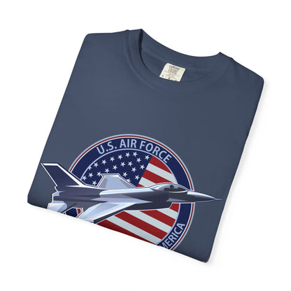 Air Force Tribute T-Shirt, Unisex Military Tee, Garment-Dyed Shirt, Patriotic Apparel, Veteran Gift, Casual Wear, Independence Day Outfit