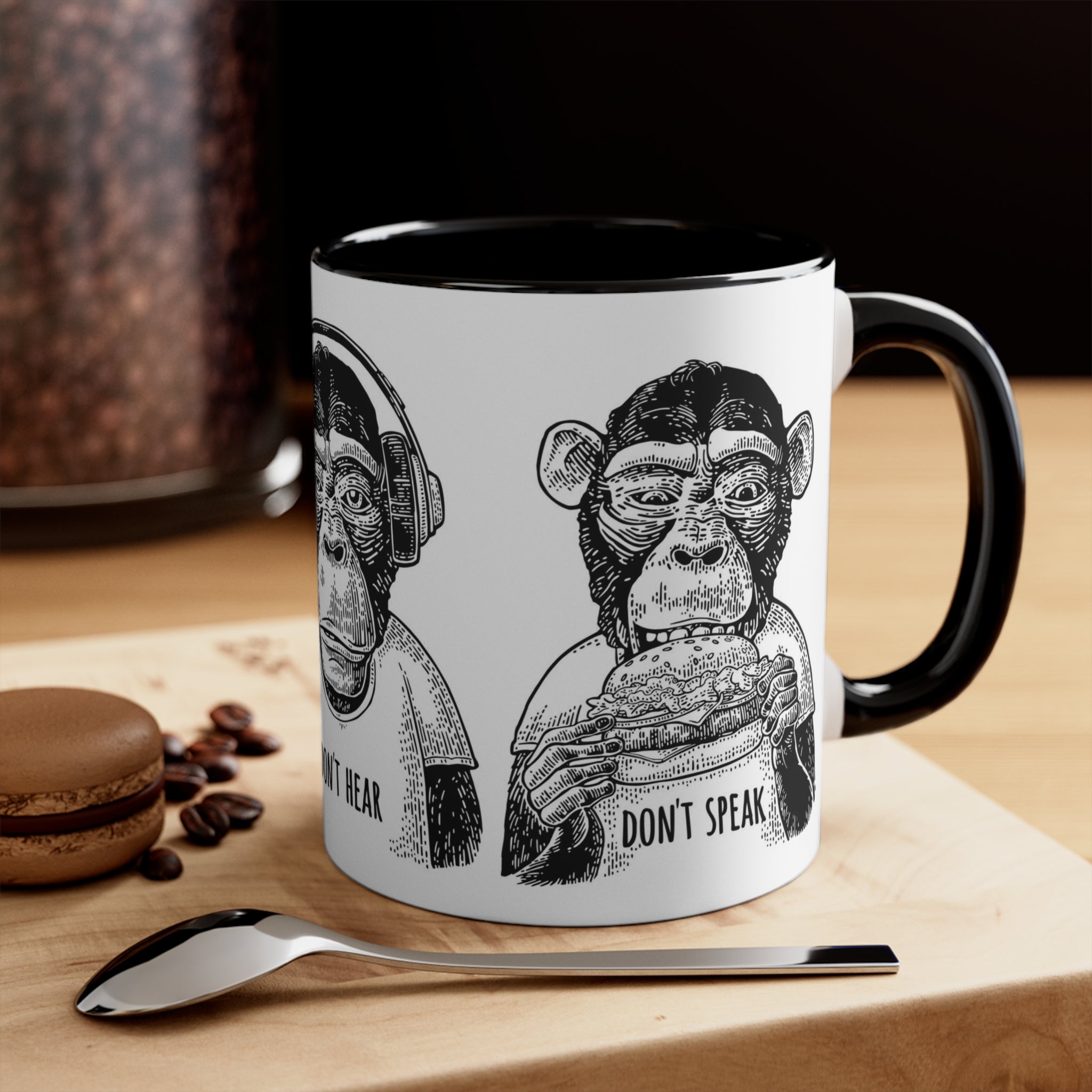 Don’t see hear or speak— Accent Coffee Mug, 11oz