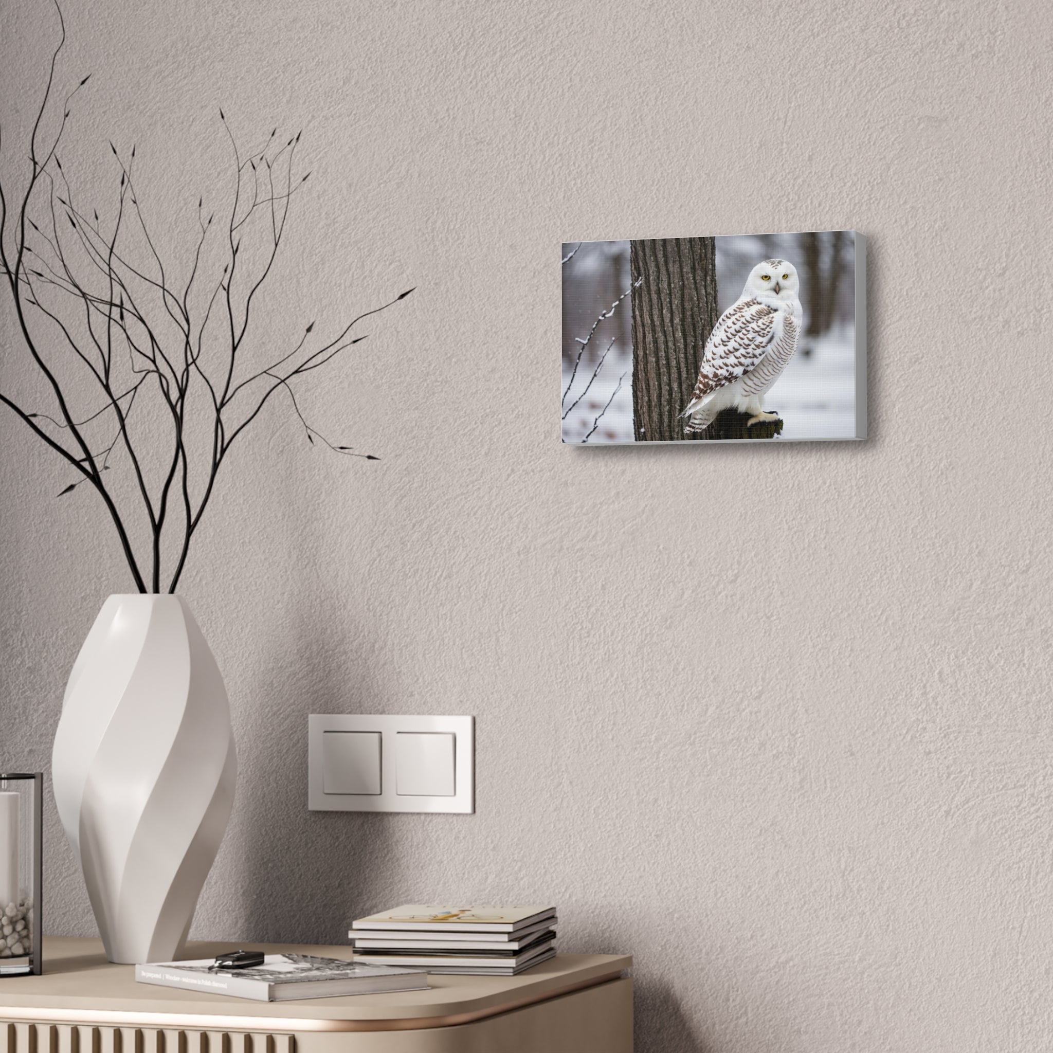 Snow owl Canvas Stretched, 1.5''