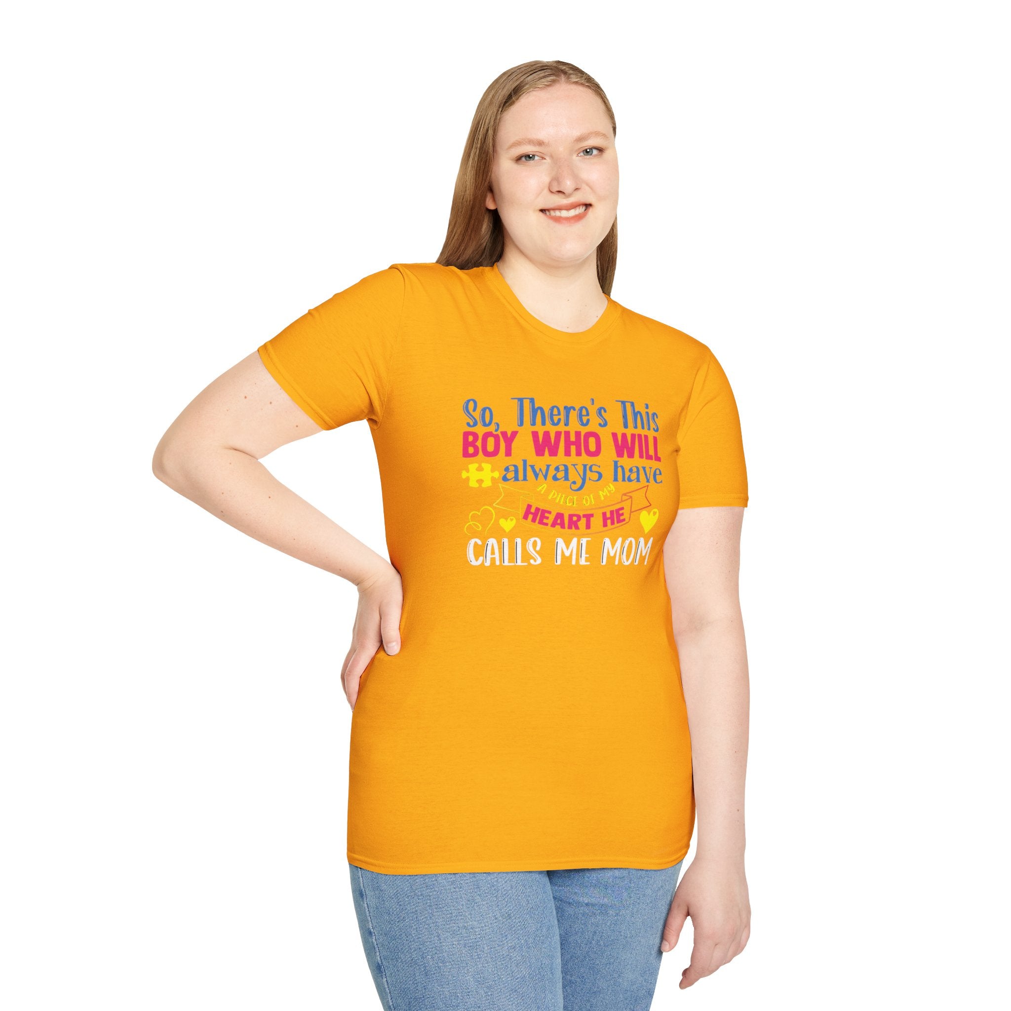 Autism mom- Softstyle T-Shirt